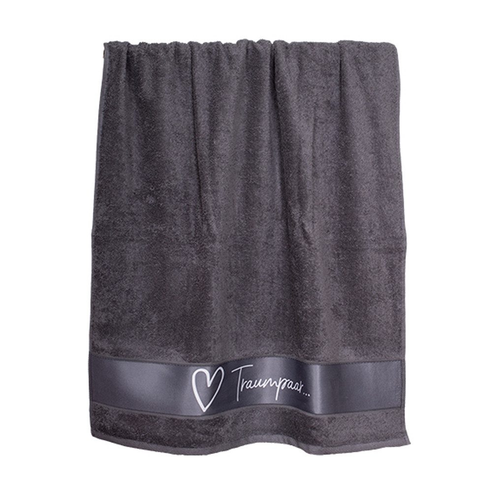 Handtuch 2er Set Duschtücher Duschtuch Badetuch Frottee mit Borte 70x140 cm