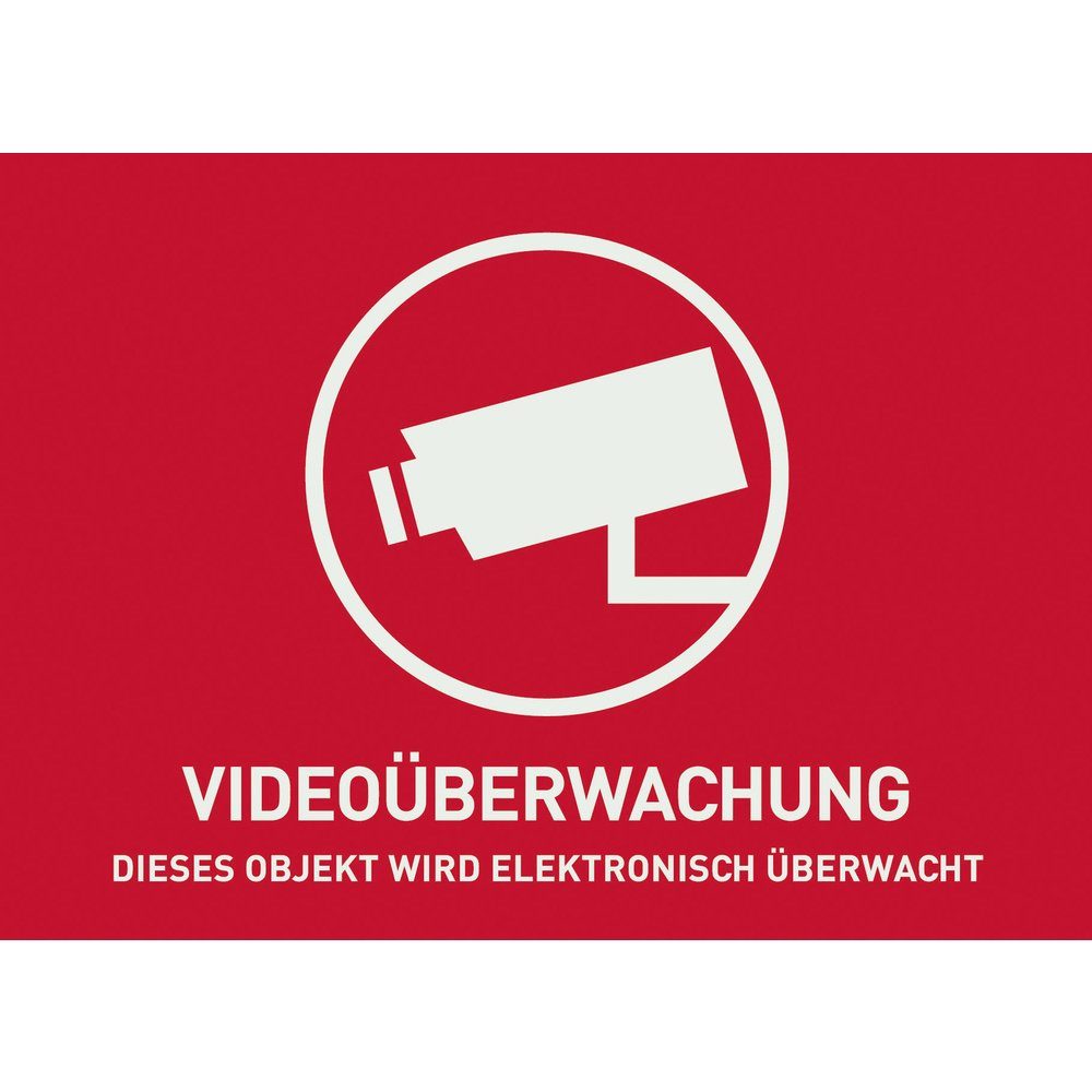 ABUS Videoüberwachung ABUS x Warnaufkleber Deutsch Sprachen H) (B 1 Warnschild AU1320