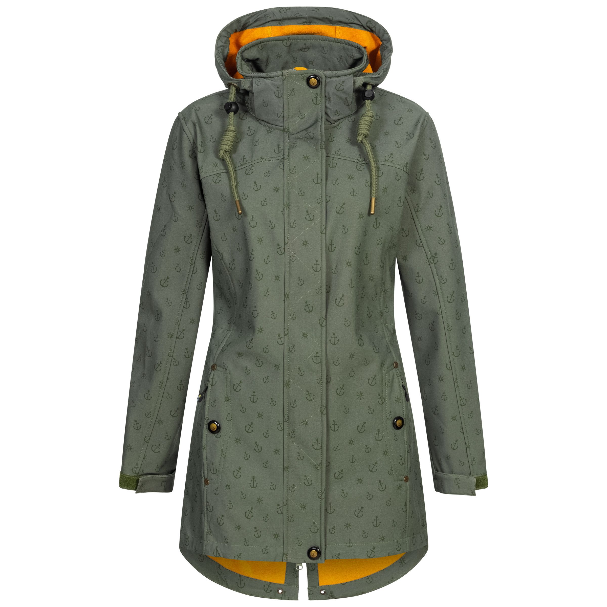 ankerglut Kurzmantel #ankerglutschein OS WMN Softshellmantel Übergangsjacke auch in Großen Größen erhältlich, mit abnehmbarer Kapuze – Bild 5 von 5