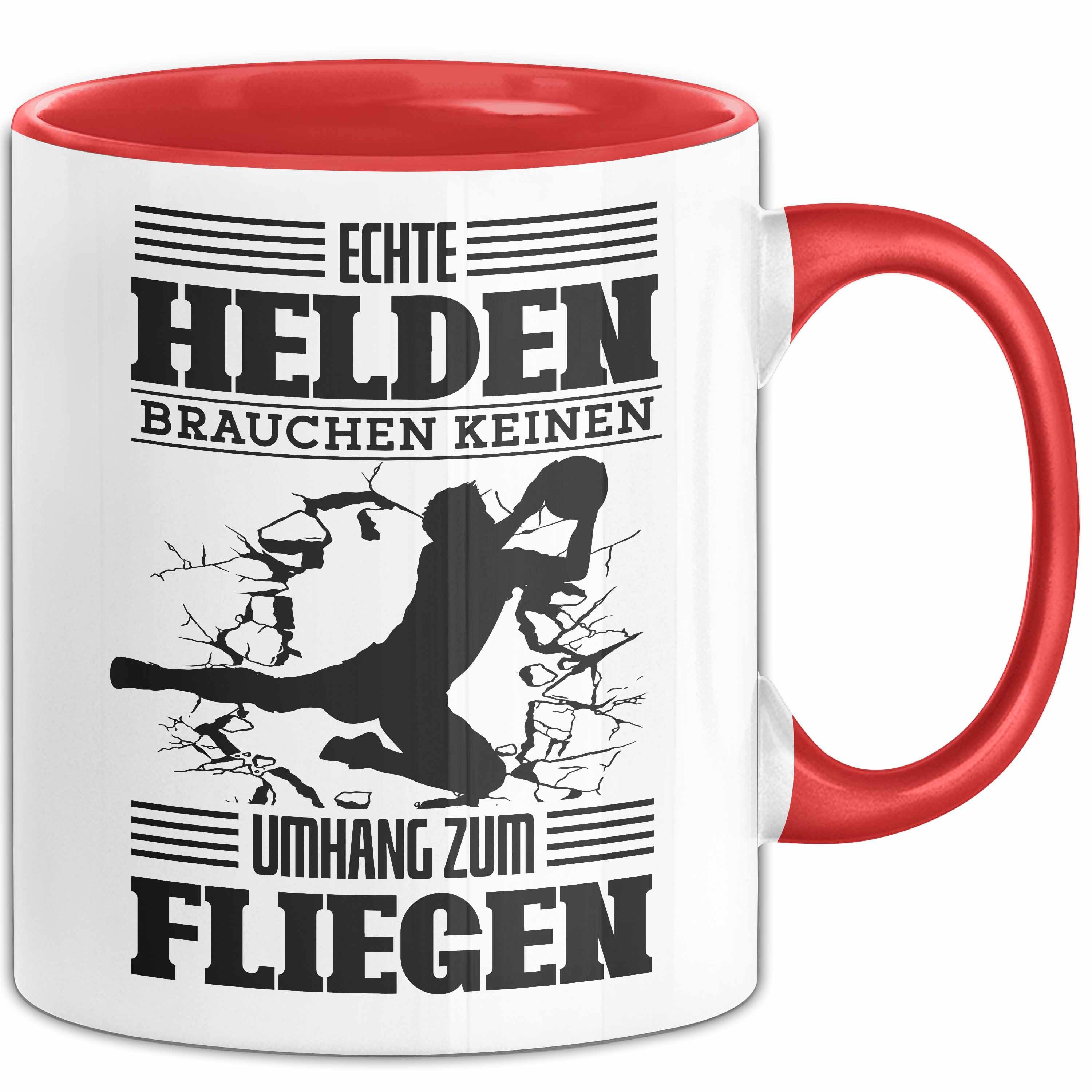 Trendation Tasse Torwart Tasse Geschenk Spruch Lustig Echte Helden Brauchen Keinen Um