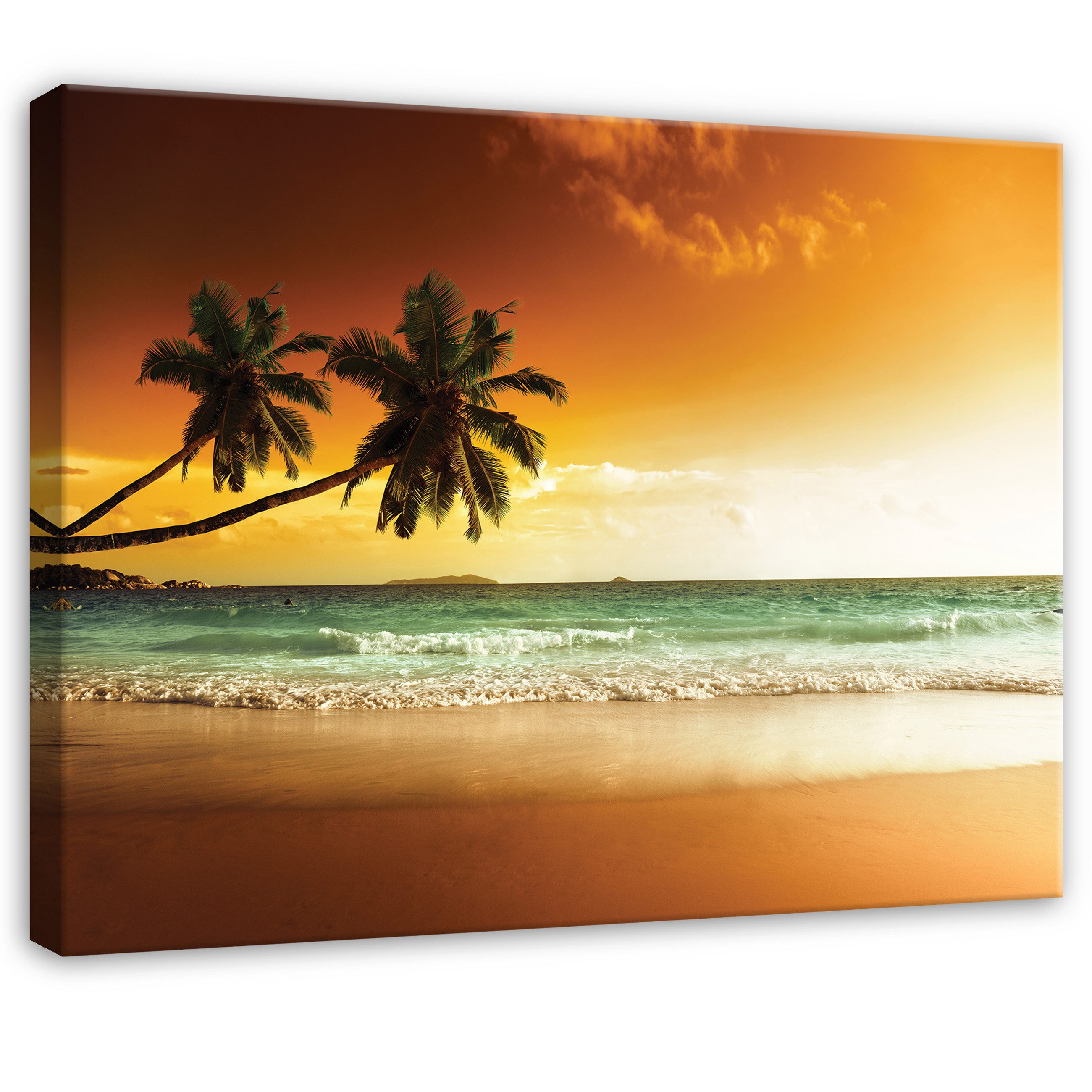 Wallarena Leinwandbild Natur Landschaft Palme Modern Wandbilder Wand Deko XXL Bilder, Natur (groß Bilder Wohnzimmer Schlafzimmer Einteilig, 1 St), Bilder Klein Wohnzimmer Schlafzimmer Küche Wandbild Wand Deko 40x30