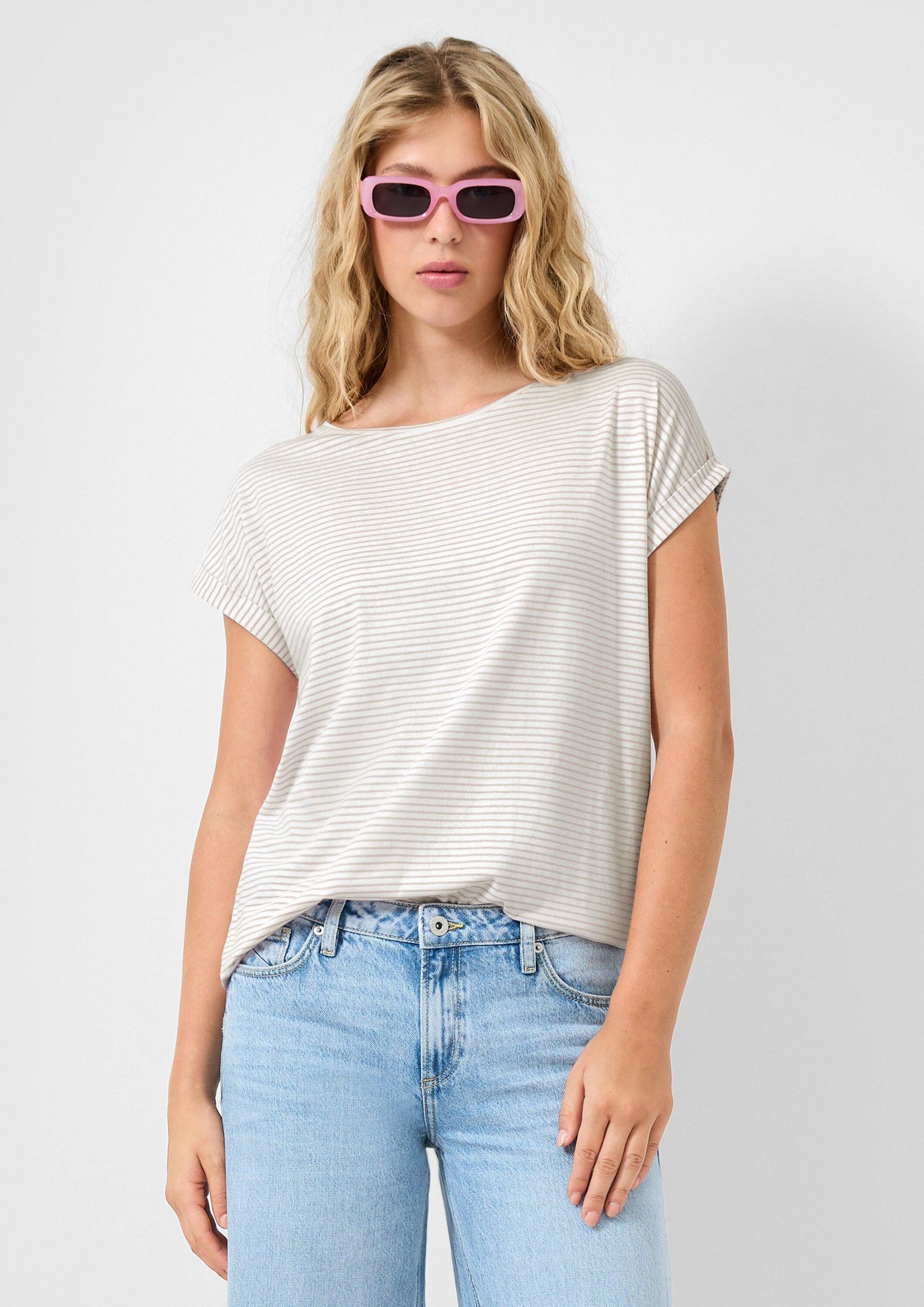 QS Kurzarmshirt T-Shirt T-Shirt im Modalmix günstig online kaufen