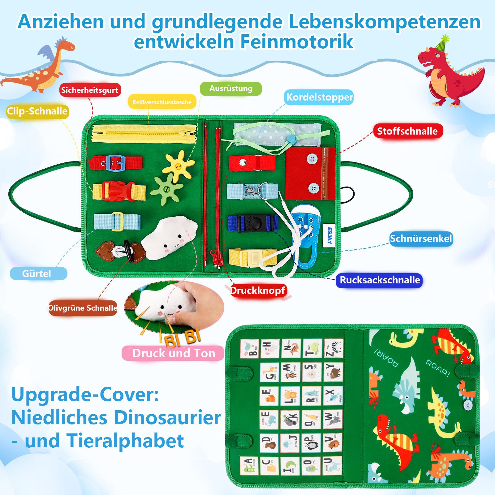 CLTYQ Lernspielzeug Montessori Sensory Activity Board Spielzeug zum der Fei günstig online kaufen