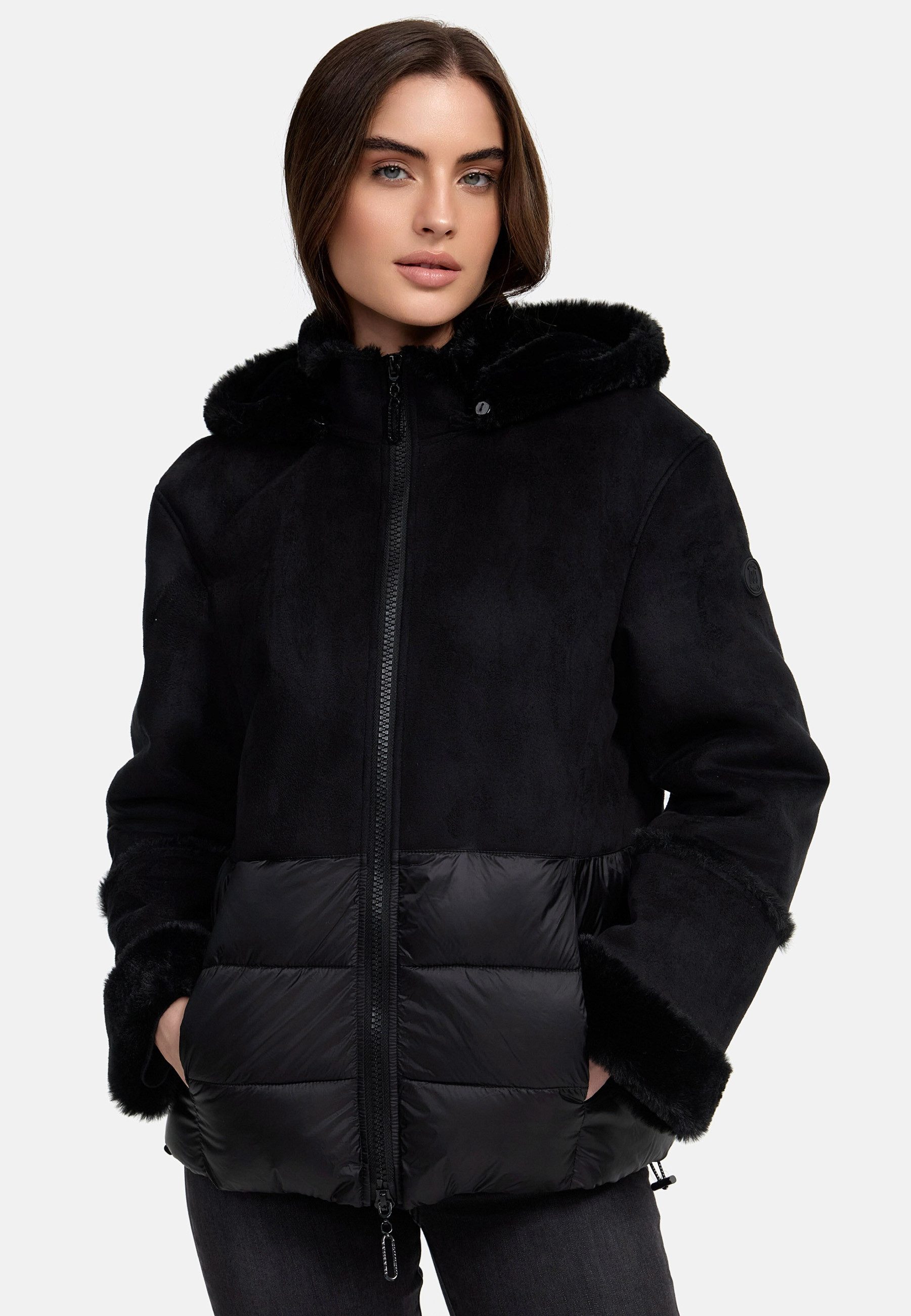 Manisa Kurzjacke mit Teddyfell-Kapuze