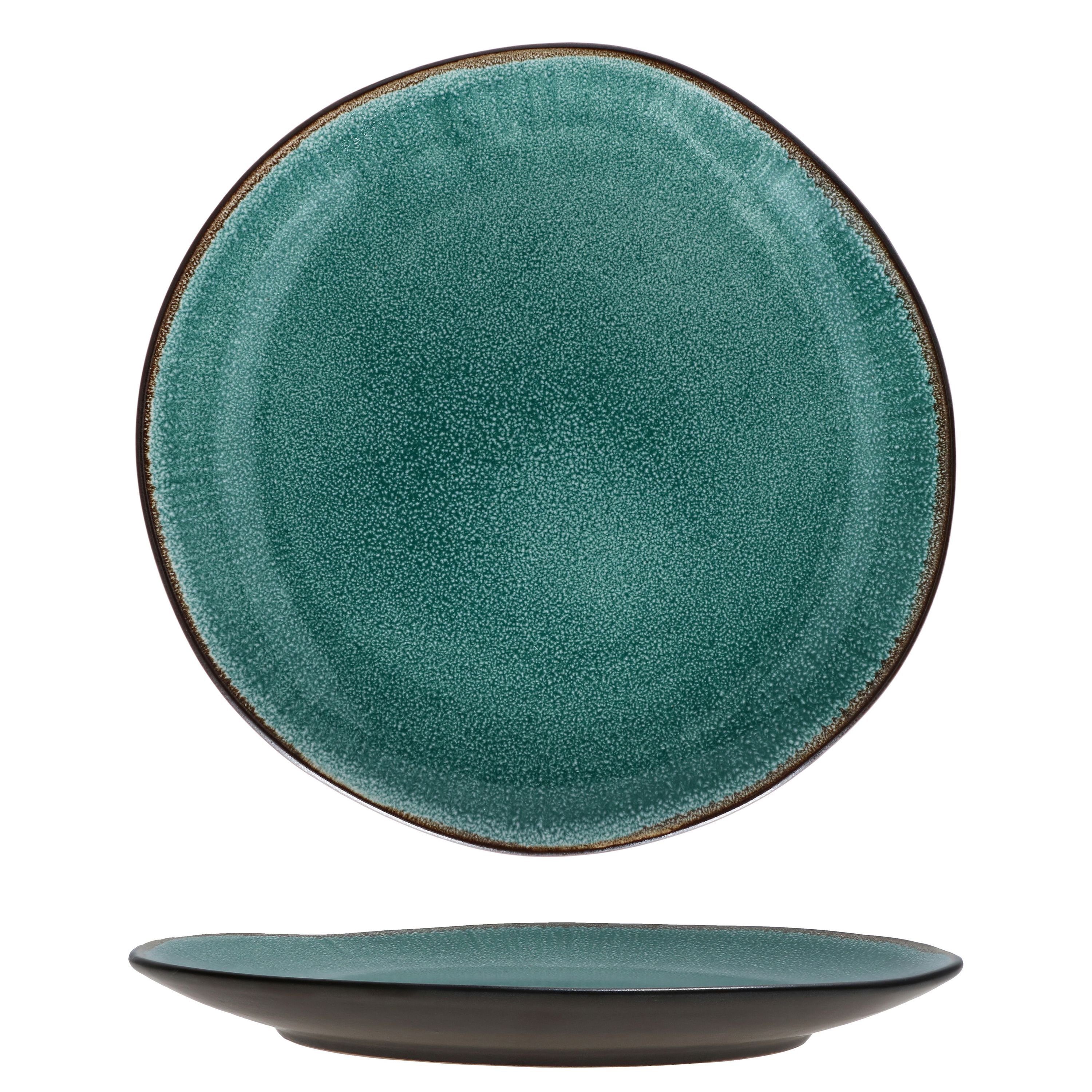 Leros Dessertteller - Bluegreen Set Glaze 6er Reactive Frühstücksteller MamboCat - Green