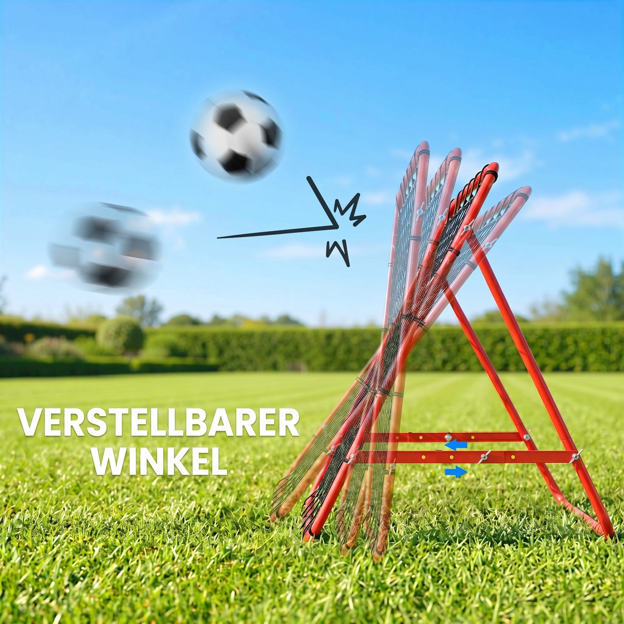 HOMCOM Rebounder Kickback Tor Rückprallwand Netz für Baseball, (Rückprallwand, 1-St., Trainingsnetz), Rot+Schwarz 96 x 80 x 96 cm