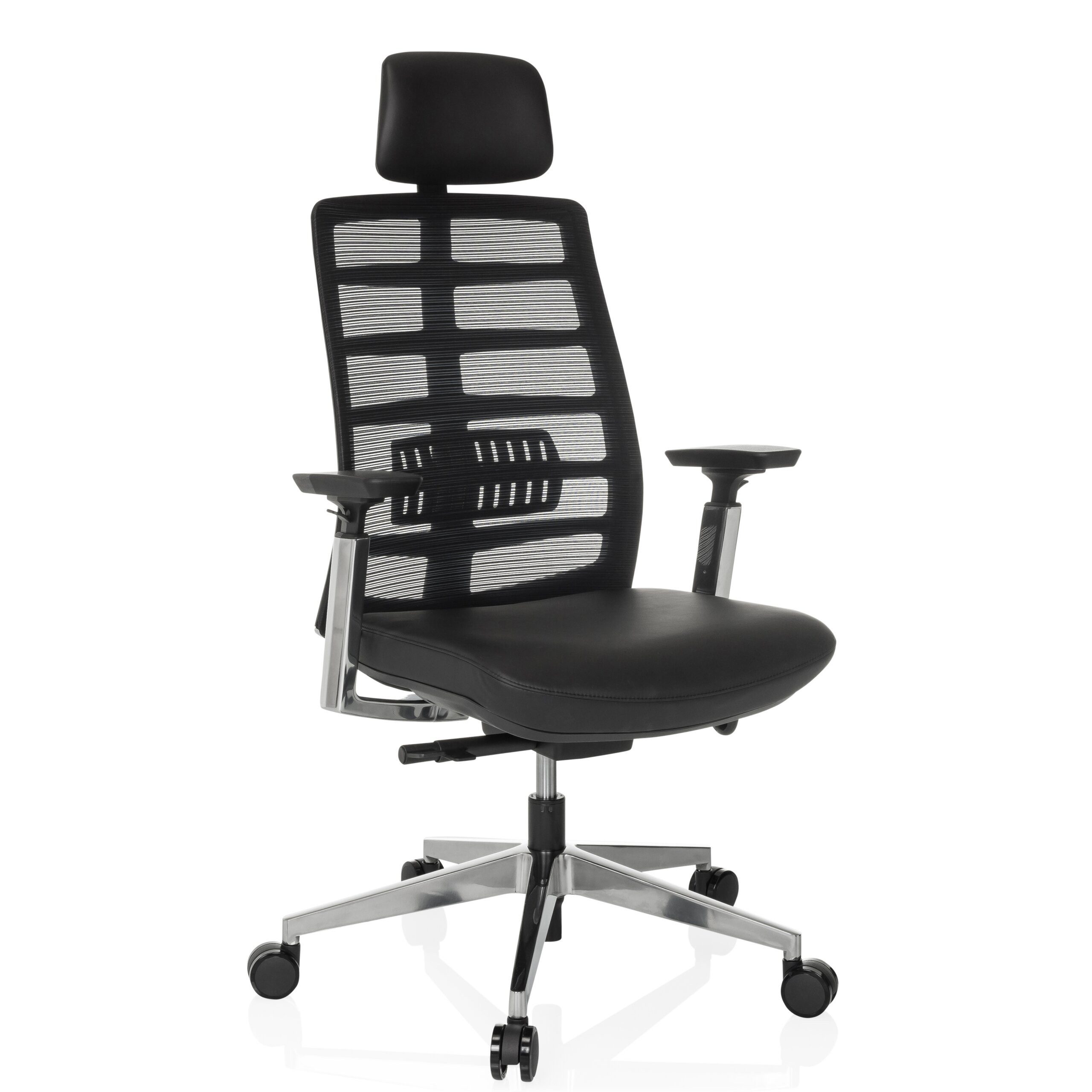 hjh OFFICE Drehstuhl High End Bürostuhl Spinio Elite L Leder/Netzstoff (1 St), Profi Schreibtischstuhl ergonomisch, Chefsessel höhenverstellbar
