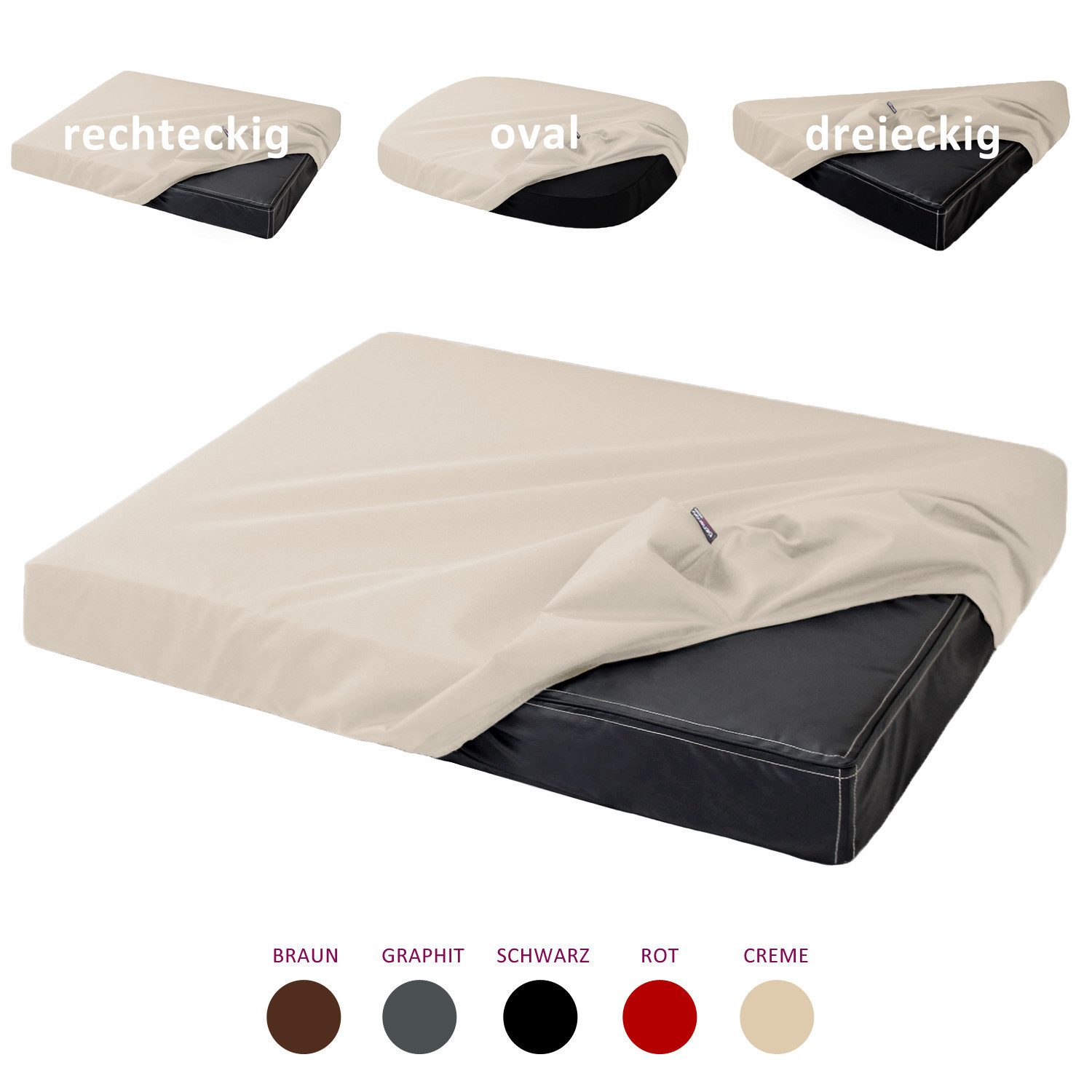 tierlando® Tierbett Quick-Cover BASIC 4-eckig Matratzenschoner GOOFY, PLUTO, LINUS, ANT