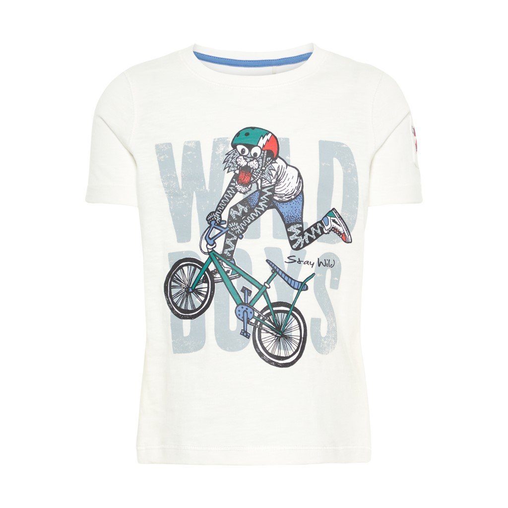 Name It T-Shirt Name It Jungen Bio-Baumwolle T-Shirt "Wild Boys" (1-tlg) aus reiner Baumwolle, mit Frontprint weiß