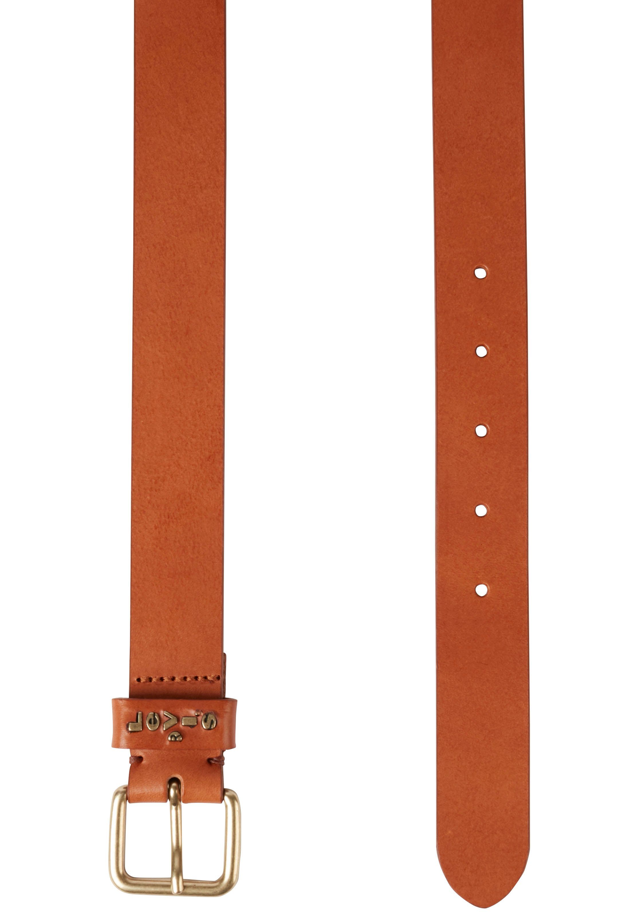 Levi's® Ledergürtel CALYPSO mit brown Finish goldfarbenem und Schließe eckiger