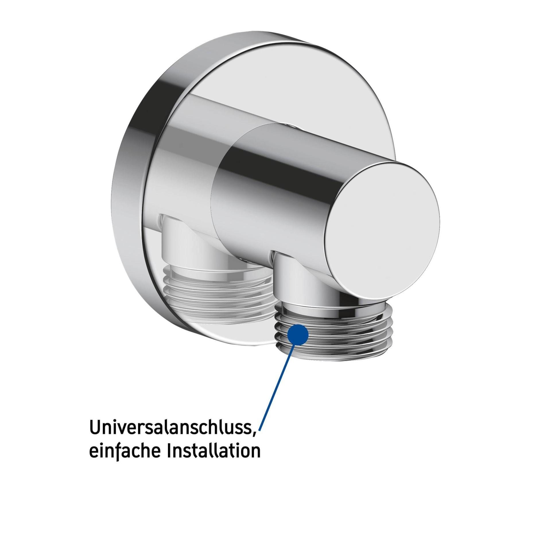 Duravit Duscharmatur Wandanschlussbogen runde Rosette Schlauchanschluß Chrom