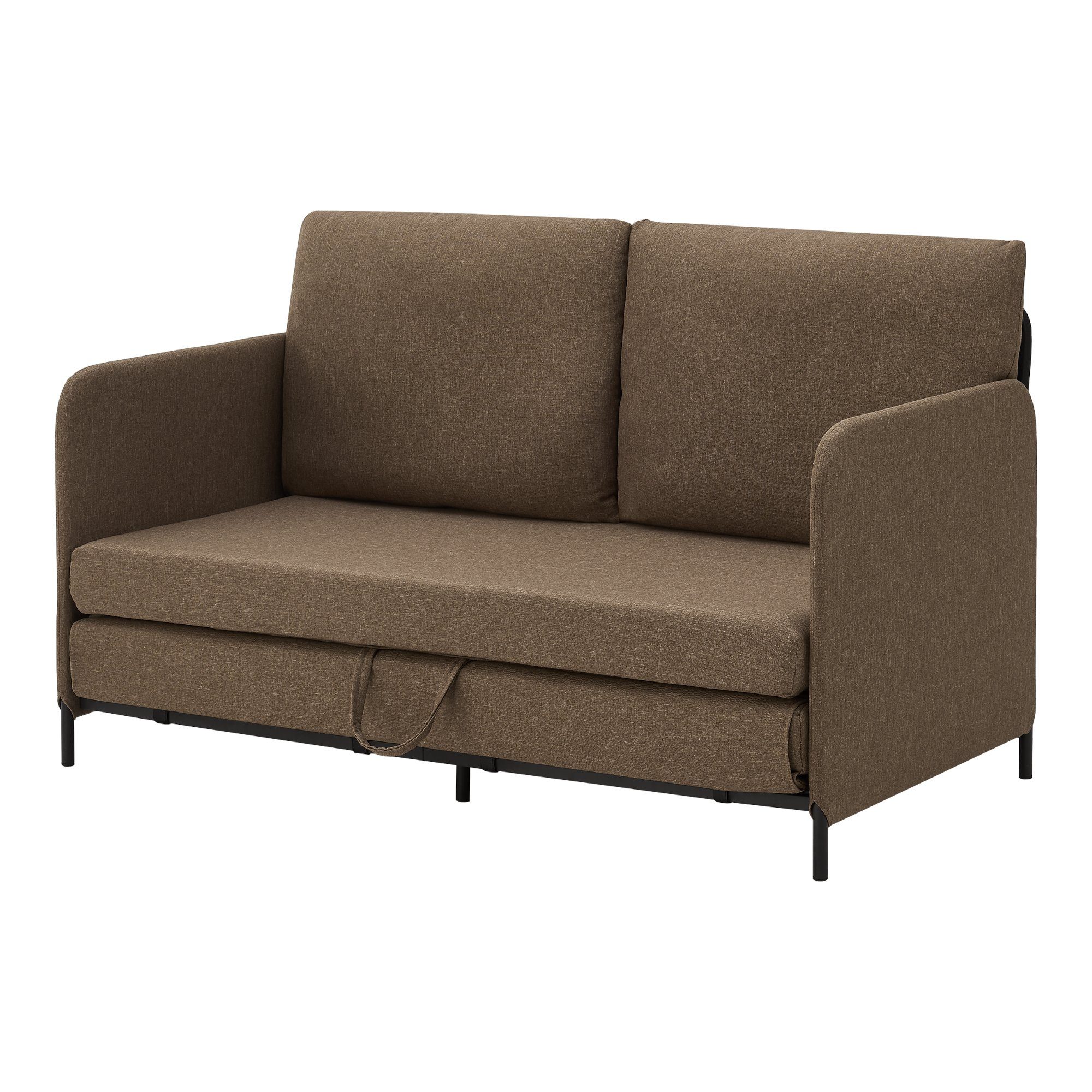 en.casa Schlafsofa, »Soini« mit Liegefunktion 2-Sitzer 78x125x67 cm Braun