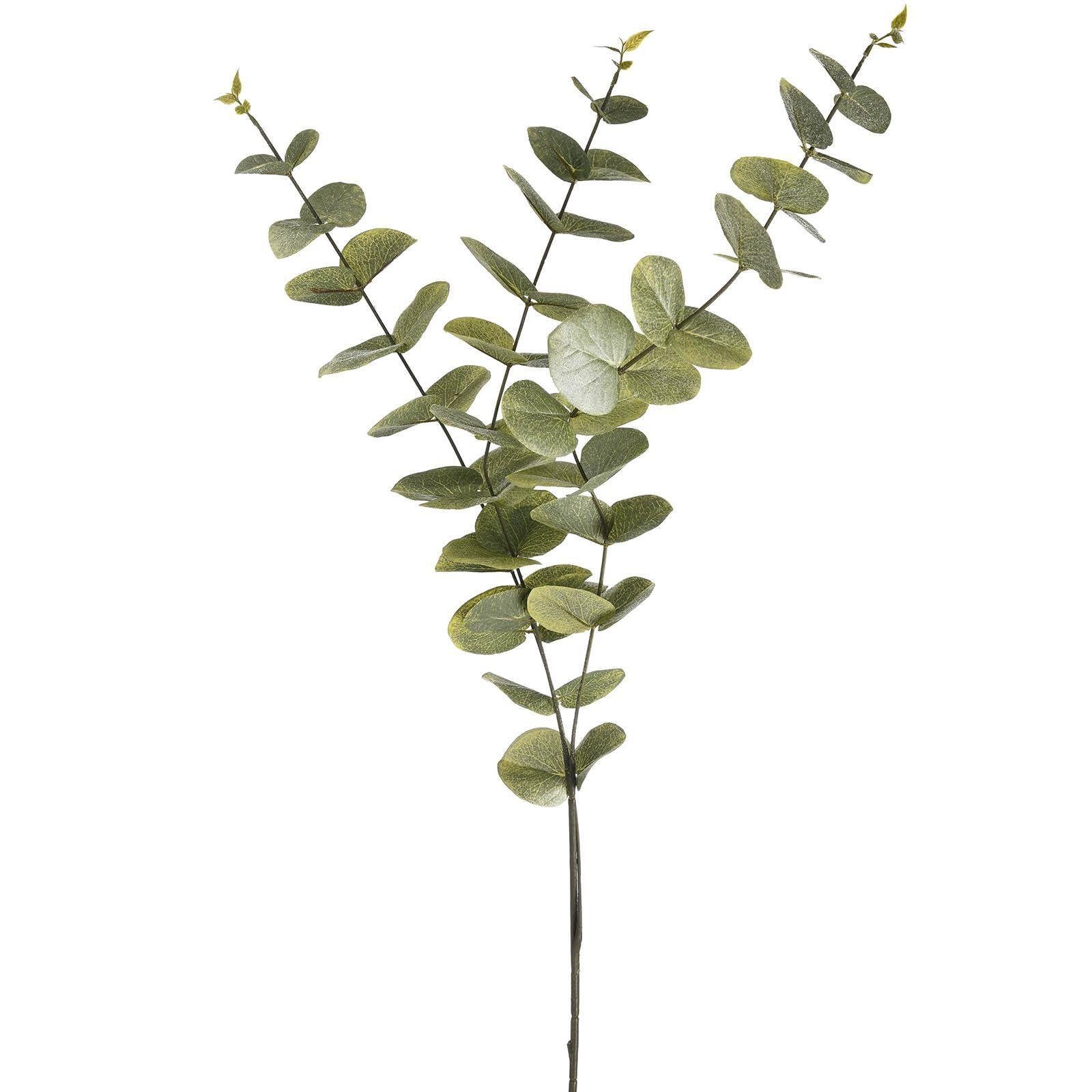 Kunstblume Glitzer-Kunst-Stielblume Eukalyptus Eukalyptus, Depot, aus Kunststoff, Polyester, Draht, L 100 Zentimeter