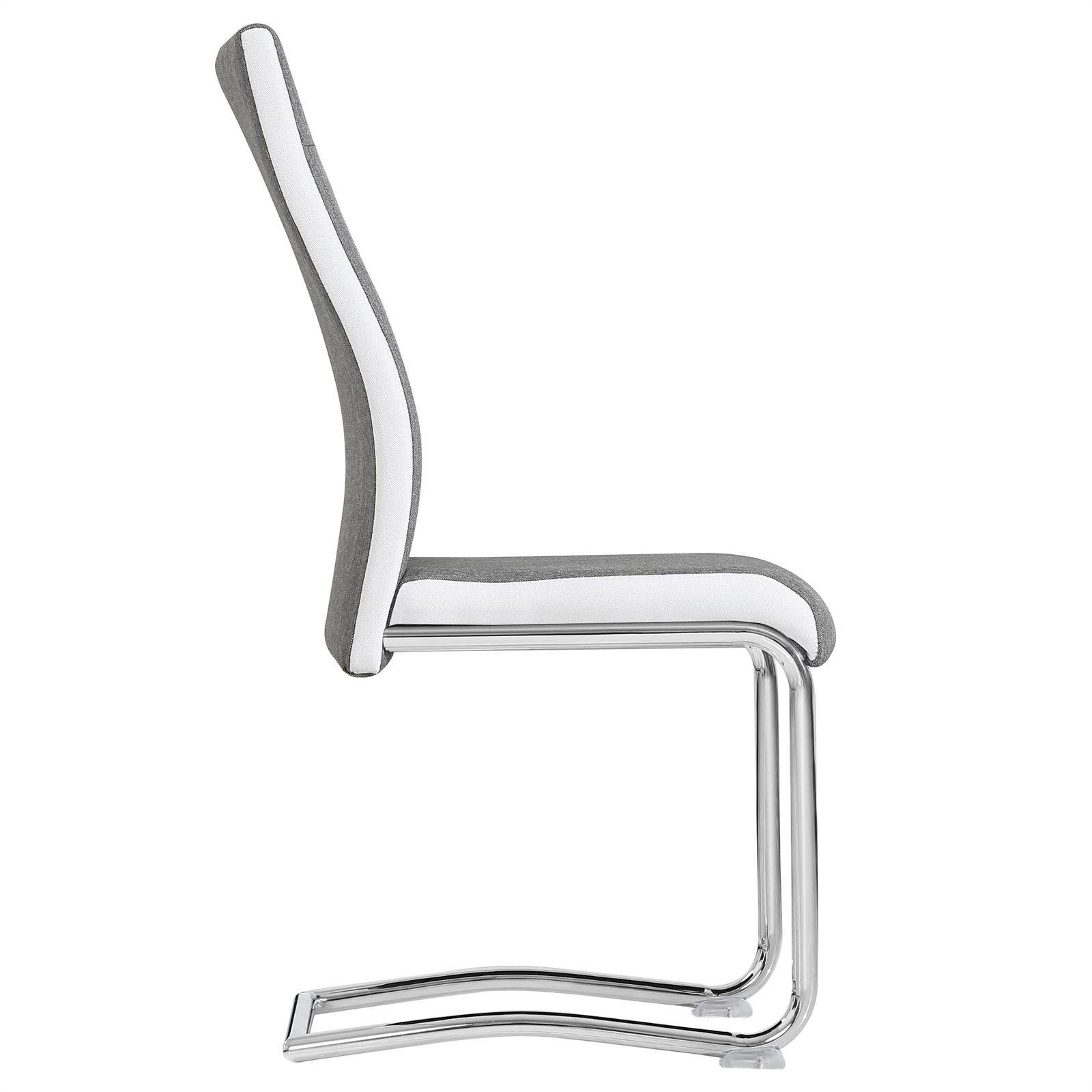 CARO-Möbel Esszimmerstuhl ALBA (4 St), Küchen Schwingstuhl Stoffbezug gepol günstig online kaufen