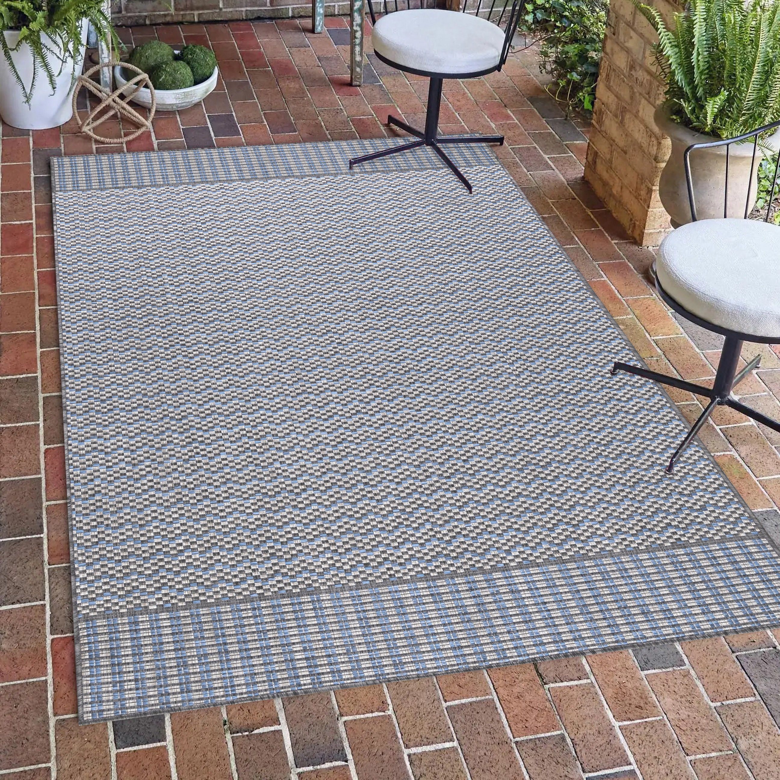 SIMPEX24 Outdoorteppich Vintage Design, Läufer, Höhe: 5 mm, Teppich Vintage Design Flachgewebe Küchenteppich Balkon Terrasse