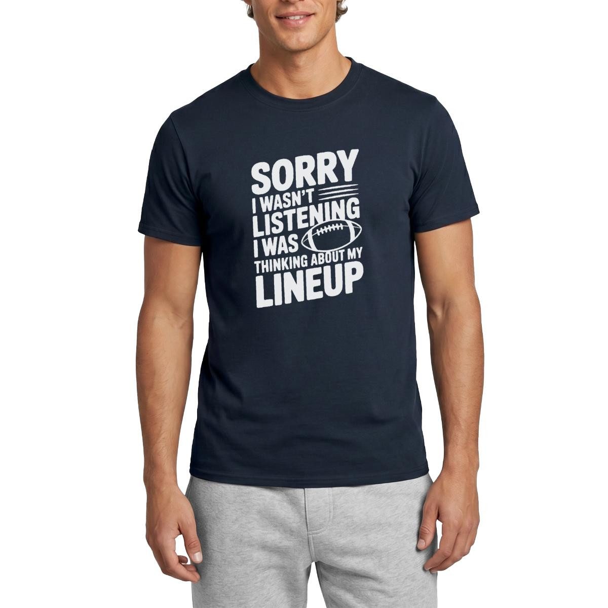 Spreadshirt T-Shirt Fantasy Football Thinking About Lineup Taktik Männer T-Shirt (1-tlg)