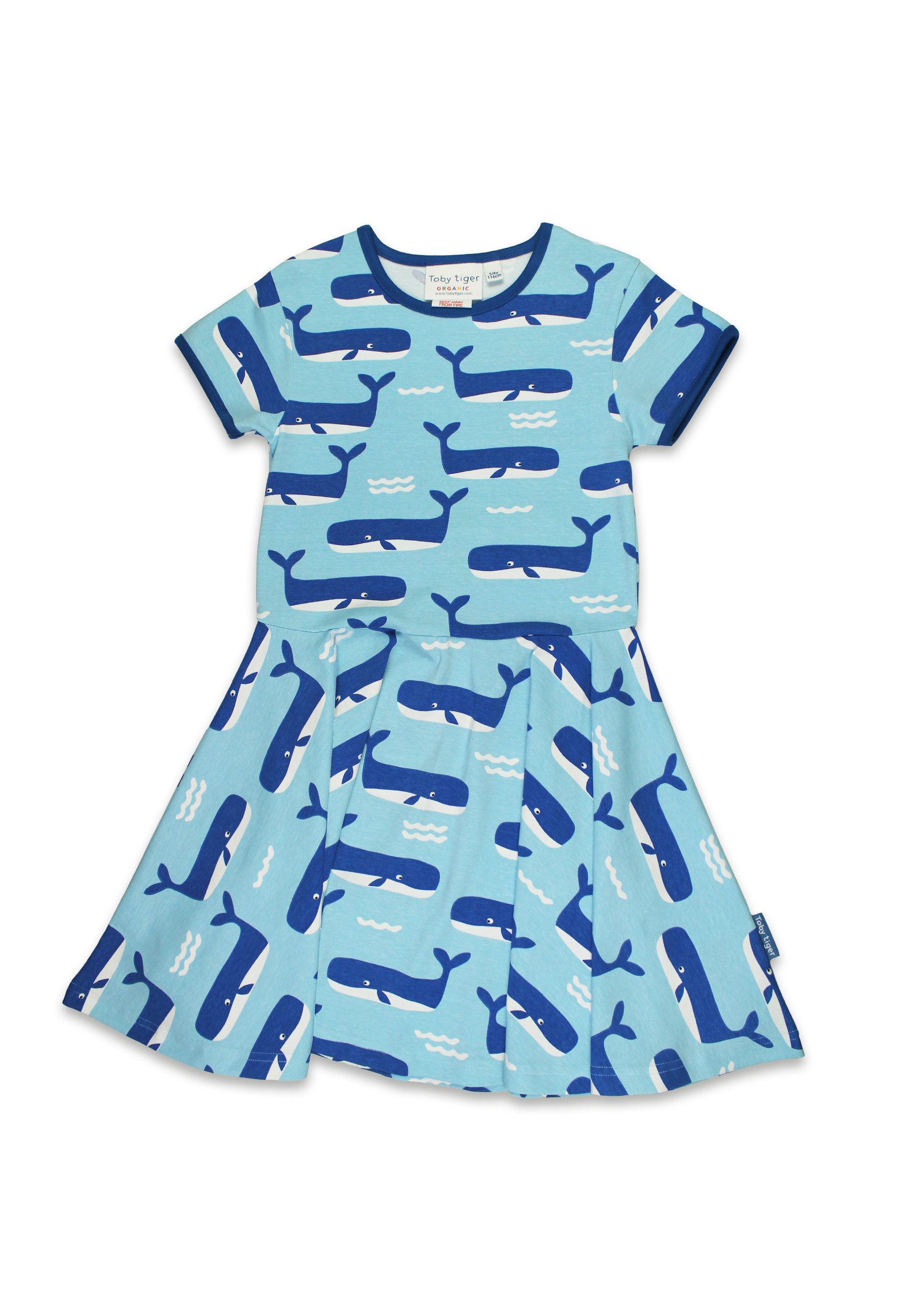 Toby Tiger Shirtkleid Jersey Skaterkleid mit Wal und Wellen Print