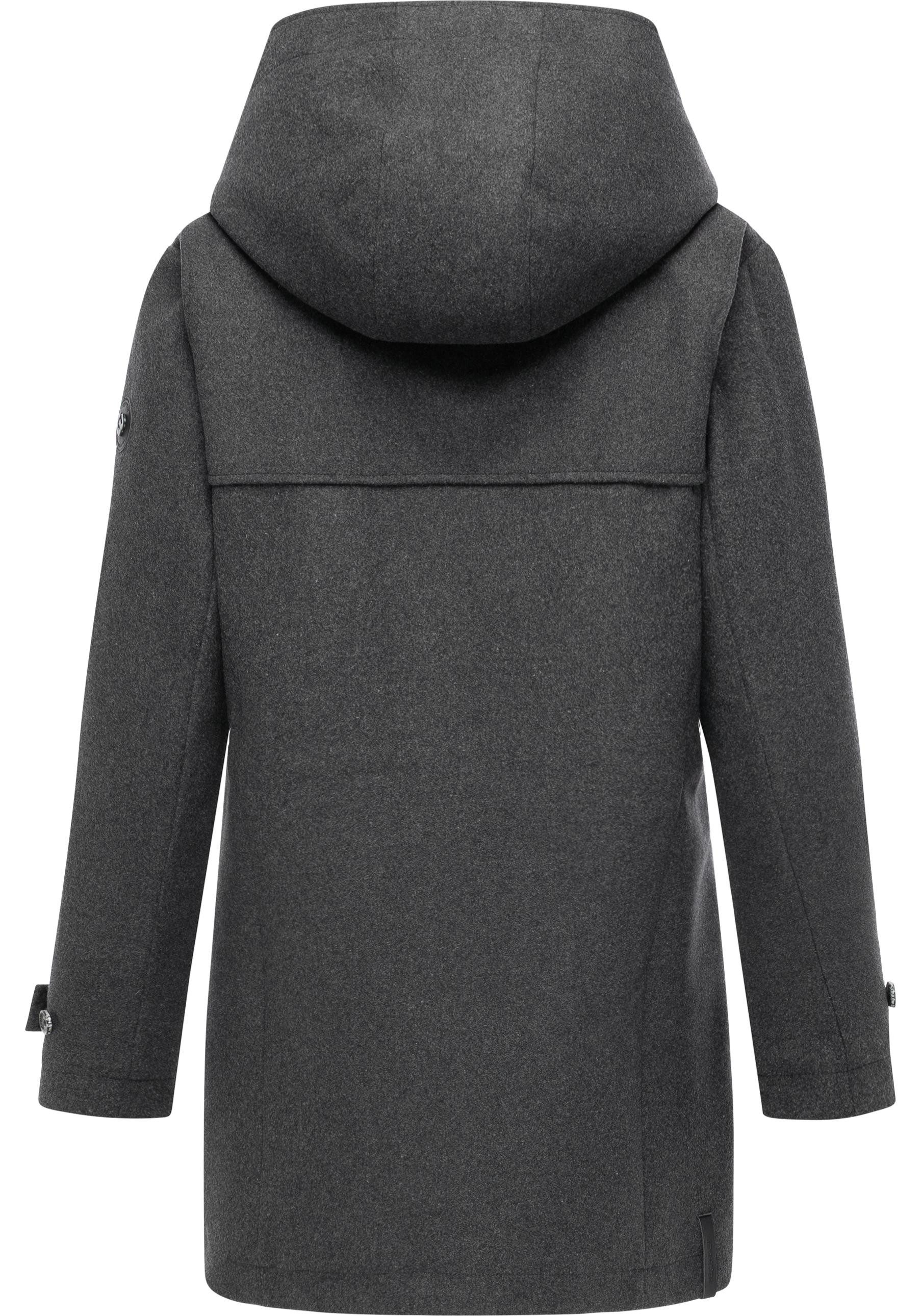 Ragwear Wintermantel Duffina YOUMODO warmer Mantel mit Knopfleiste