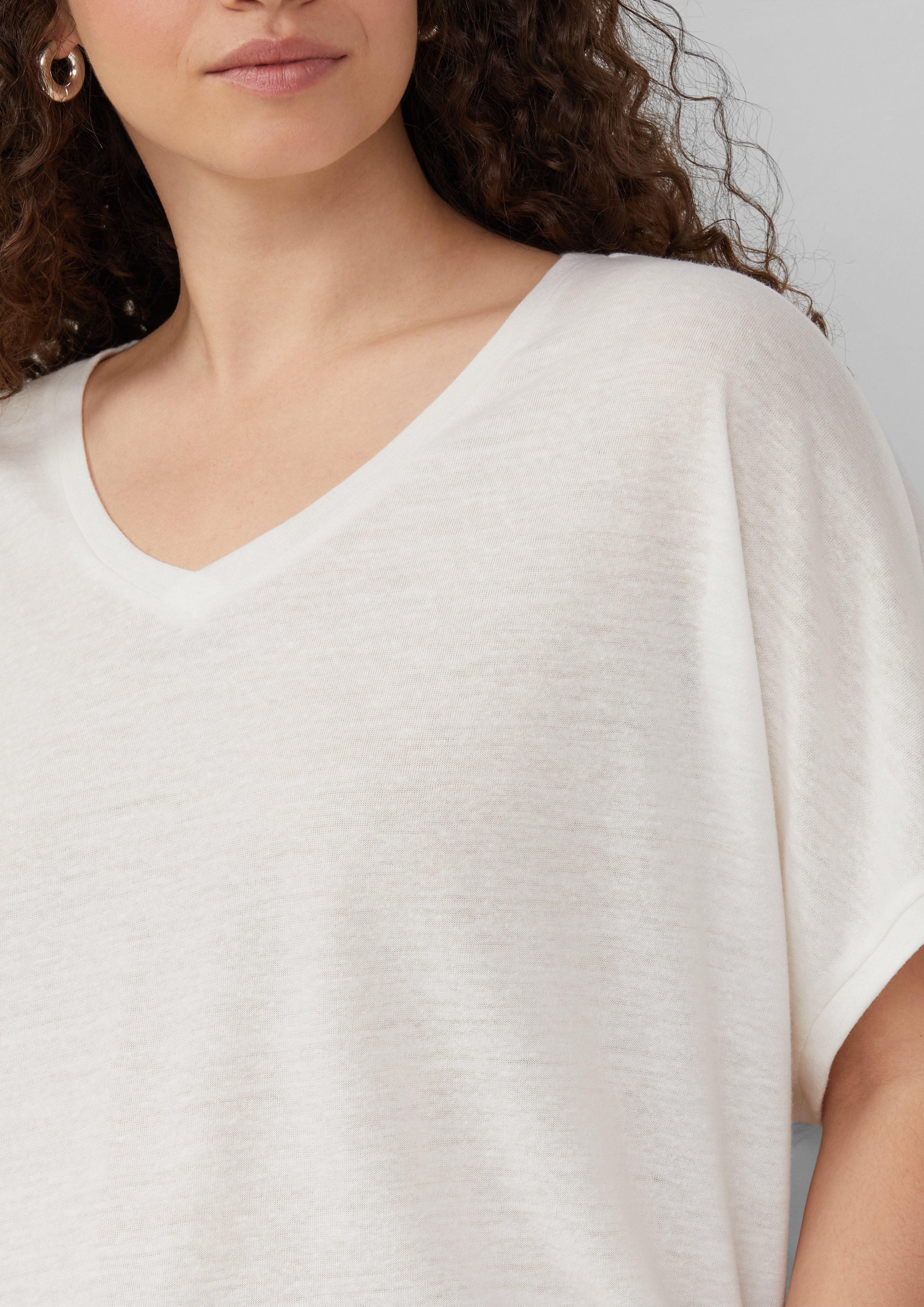 QS Kurzarmshirt Locker geschnittenes T-Shirt aus günstig online kaufen