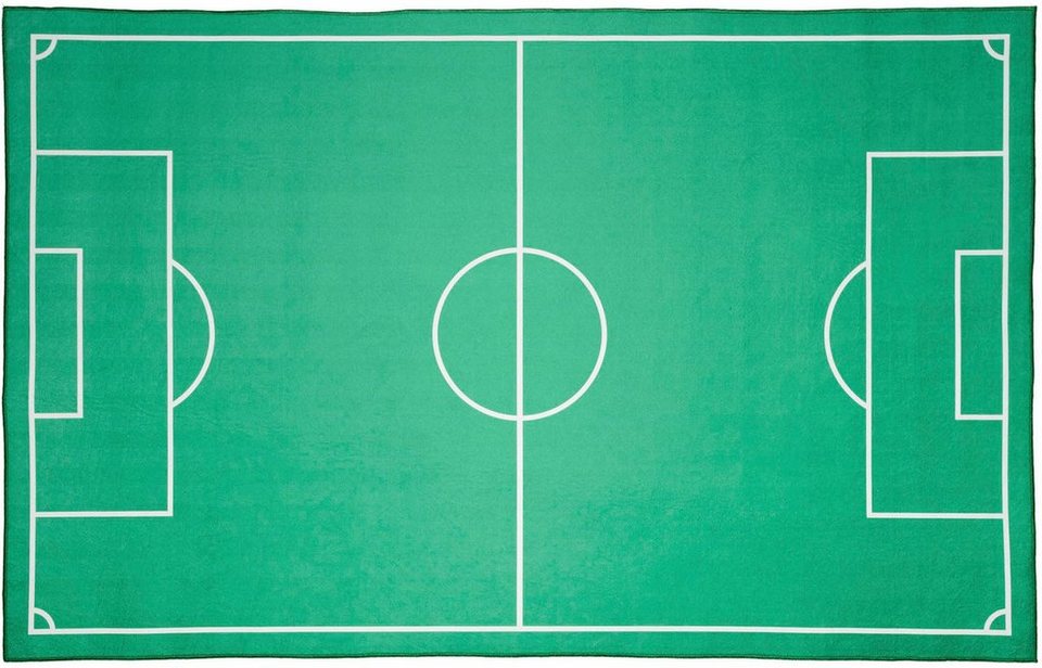 Kinderteppich Fußballfeld, Böing Carpet, rechteckig, Höhe: 4 mm, Spiel- Teppich, bedruckt, waschbar, Kinderzimmer
