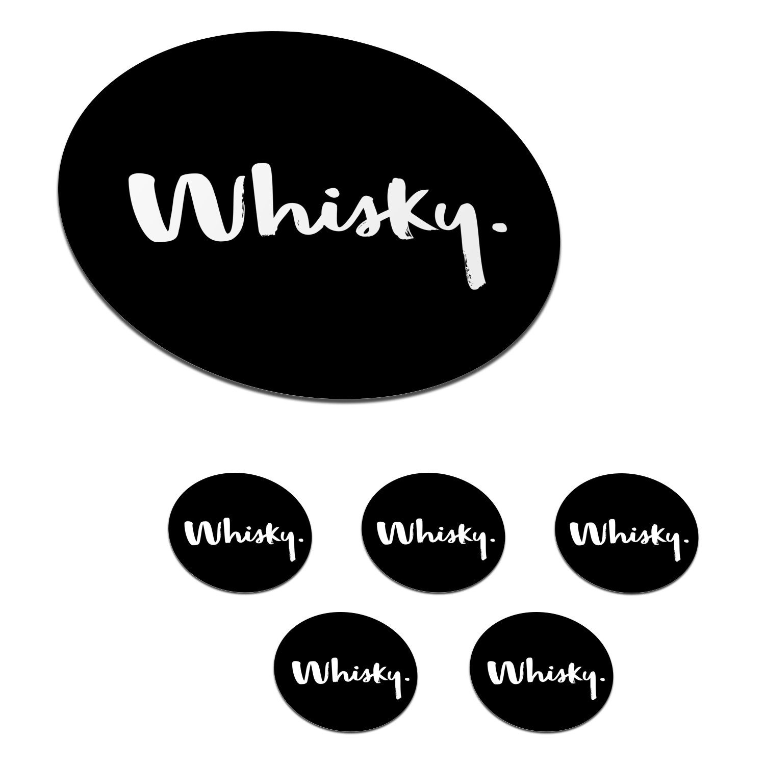 MuchoWow Glasuntersetzer Whisky - Zitate - Text - Getränk - Alkohol, Zubehör für Gläser, 6-tlg., Getränkeuntersetzer, Tassenuntersetzer, Korkuntersetzer, Tasse, Becher