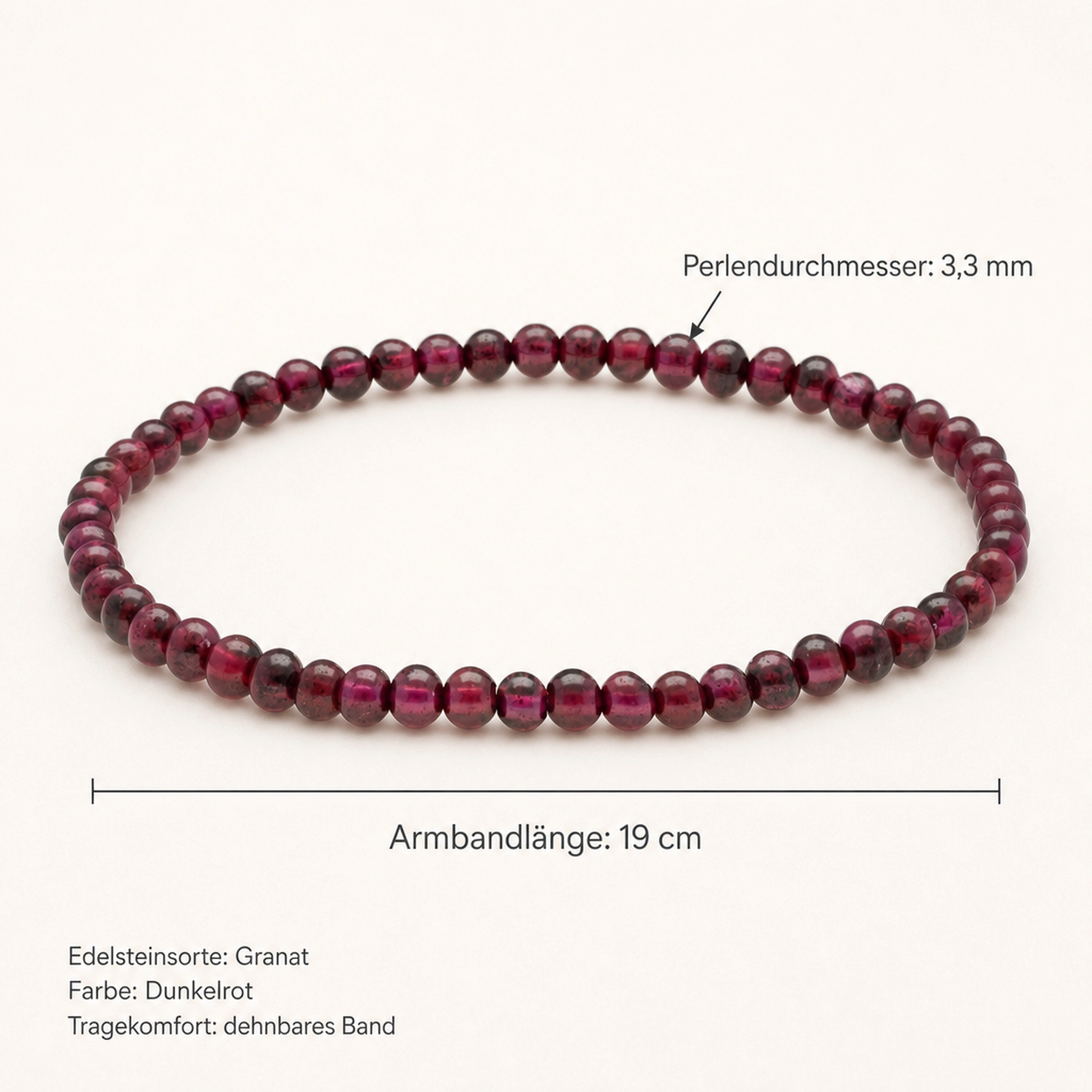 Lebensquelle Plus Armband Granat Mini-Kugelarmband – Bild 3 von 5