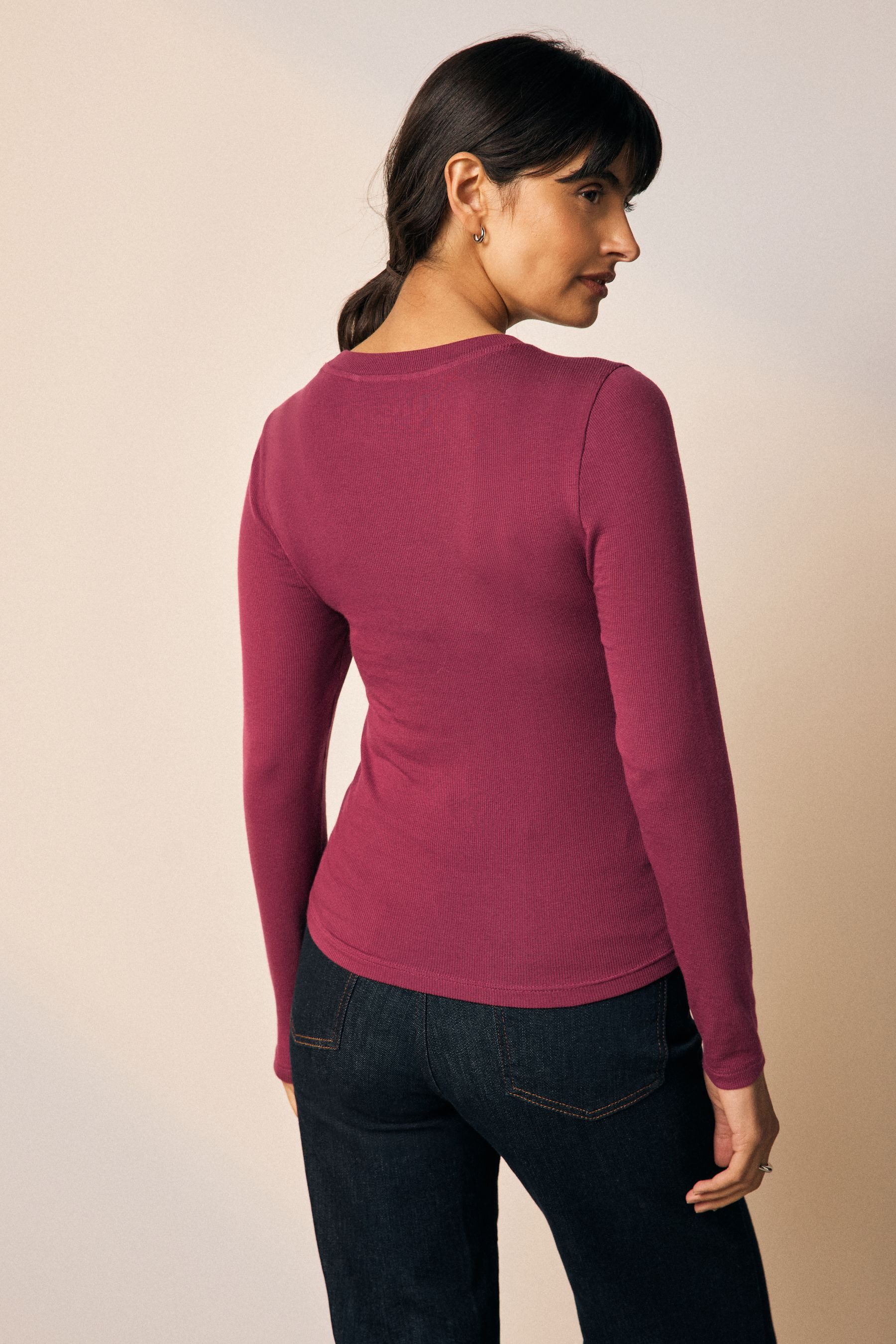 Next T-Shirt Weiches, geripptes, leichtes Langarmshirt (1-tlg) günstig online kaufen