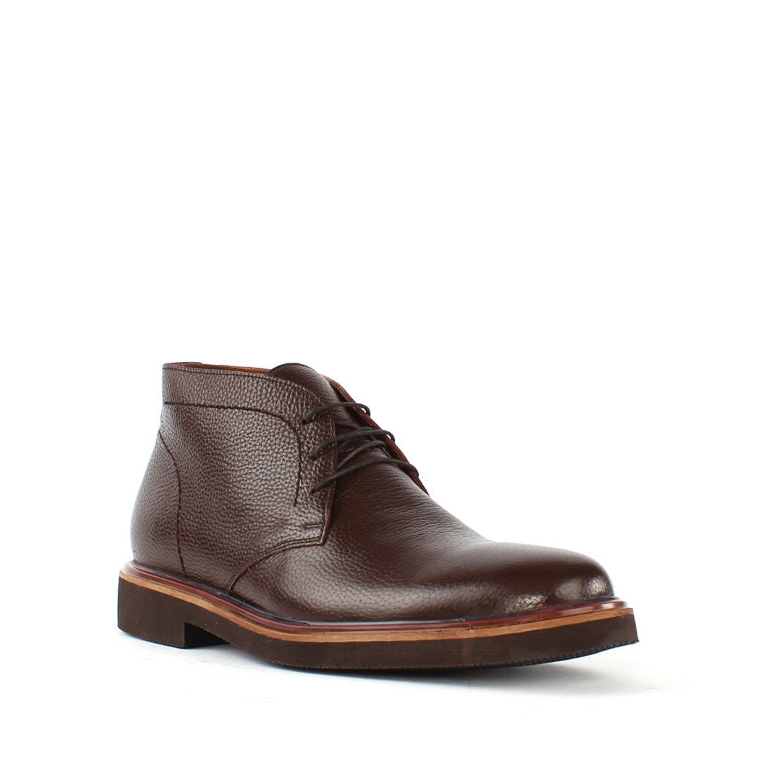 Celal Gültekin Schnürstiefel Blockabsatz Plateau Herren Schnürstiefel Glattleder, Echtleder-Futter, Blockabsatz & Plateau, Braun, 44