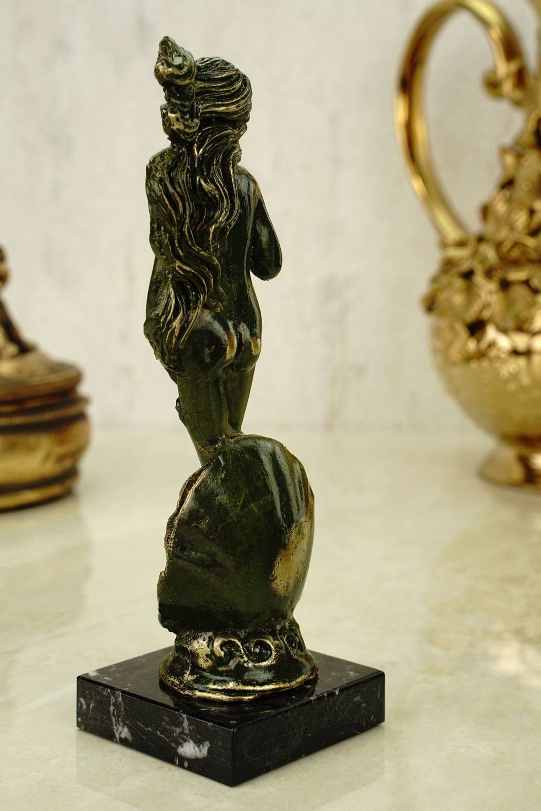 Figur 15 Metall der Dekofigur cm Liebe nach Skulptur Schatzkiste Kremers Boticcelli Aphrodite Patina Göttin
