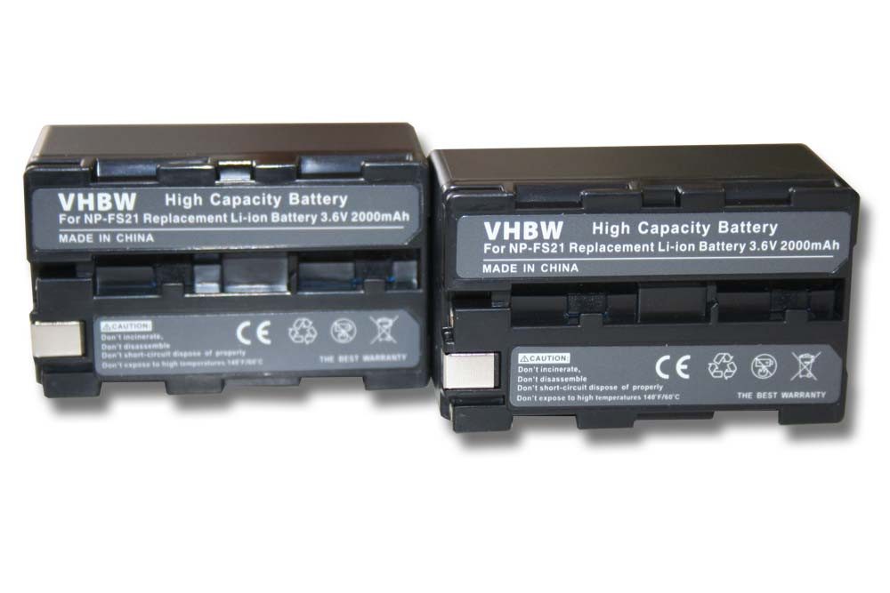 vhbw Kamera-Akku Ersatz für Baugleiche Originalteilebezeichnung Sony NP-FS21, NP-FS10, NP-FS11, NP-FS20 für Kamera / Camcorder Digital (2000mAh, 3,6V, Li-Ion) 2000 mAh