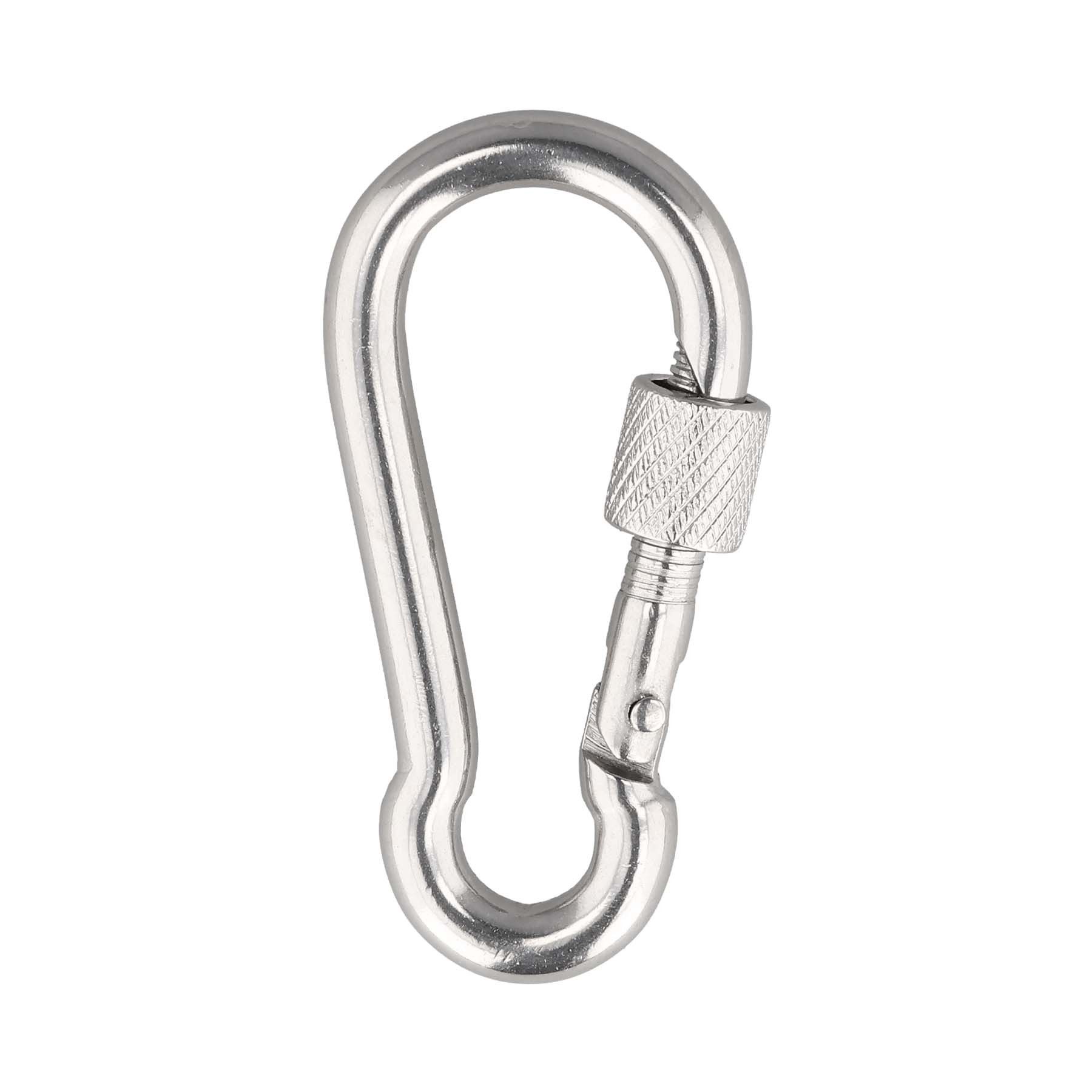 SCREWREBEL Karabiner Karabinerhaken mit Sicherheitsmutter – A4 – rostfrei – säurebeständig – Bild 2 von 4