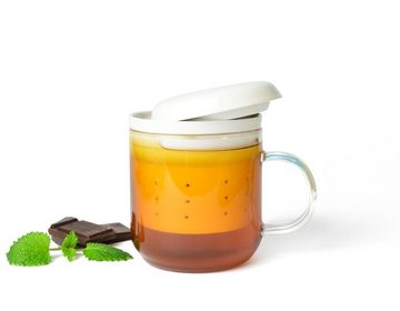 Sendez Teeglas Teeglas mit Teesieb aus Porzellan Teefilter Teezubereiter Teebecher Teetasse
