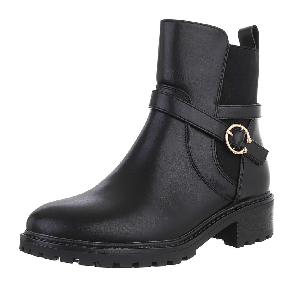 Ital-Design Damen Freizeit Stiefelette (88489436) Blockabsatz Flache Stiefe günstig online kaufen