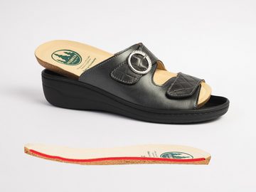 Franken-Schuhe Art. 3040-F3 Farbe: anthrazit Damen Pantolette (echt Leder, lose Einlage, Weite H)