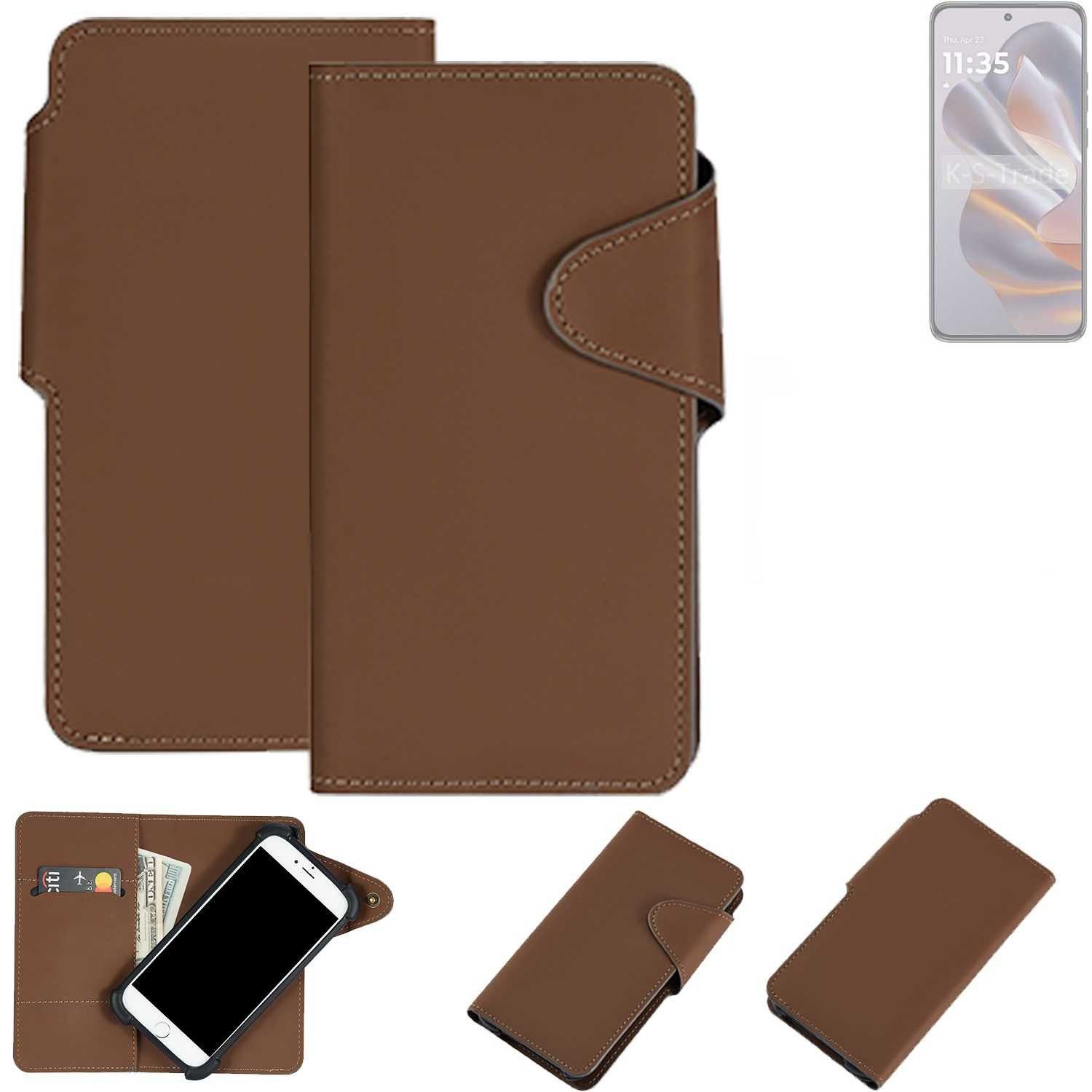 K-S-Trade Handyhülle für Motorola Edge 50 Neo, Schutzhülle Klapphülle Kunstleder braun Handy Hülle Wallet Case