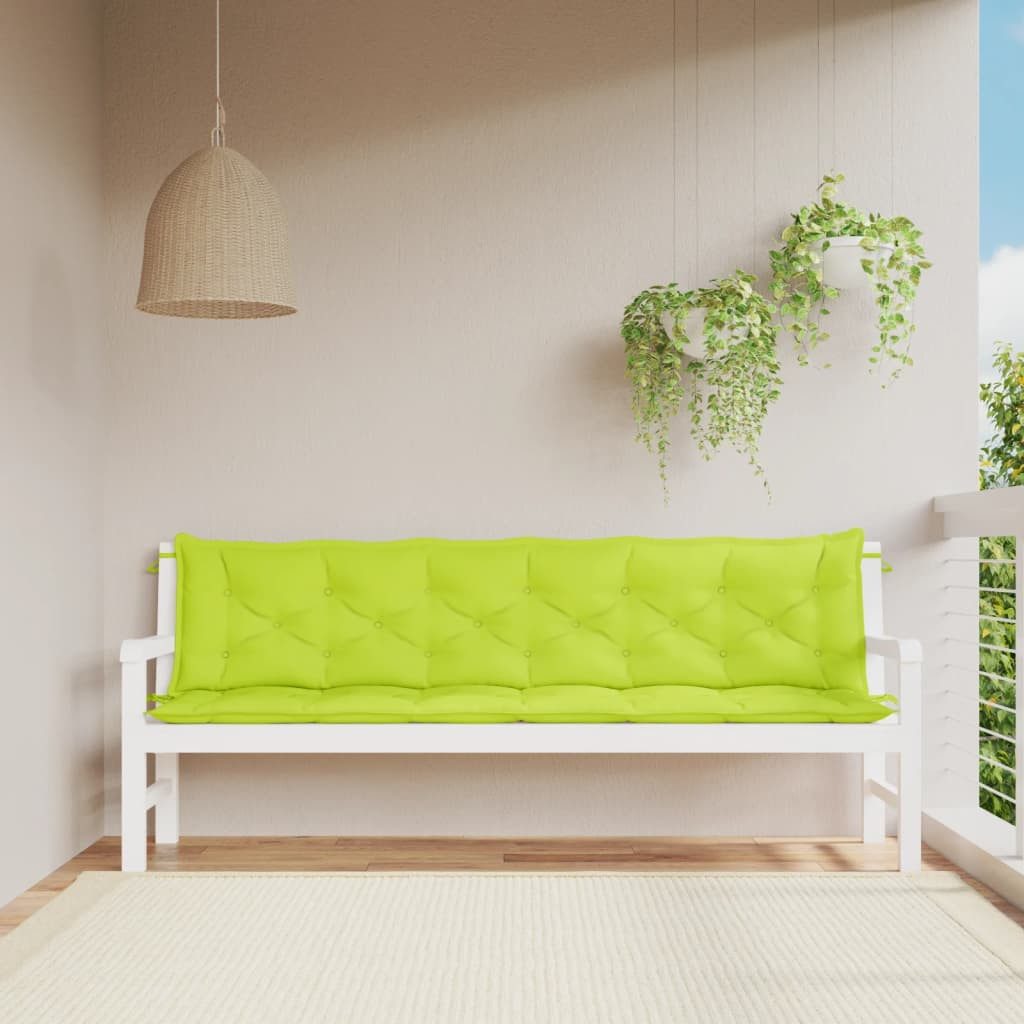 vidaXL Sitzauflage Gartenbank-Auflagen 2 Stk. Hellgrün 200x50x7 cm Oxford-Gewebe, (2 St)