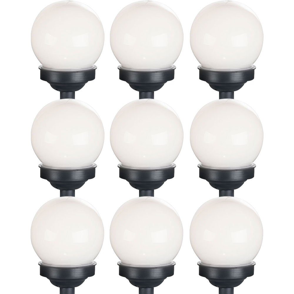 Expo Börse LED Solarleuchte, LED-Leuchtmittel fest verbaut, Warmweiß, Kugelleuchte Solar 10 cm Solarleuchte Kugel Garten LED Gartendeko 9x