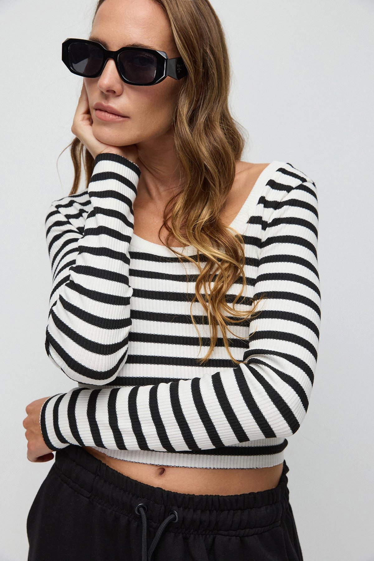 No Matter What T-Shirt Gestreiftes Langarm-Basic-Shirt günstig online kaufen