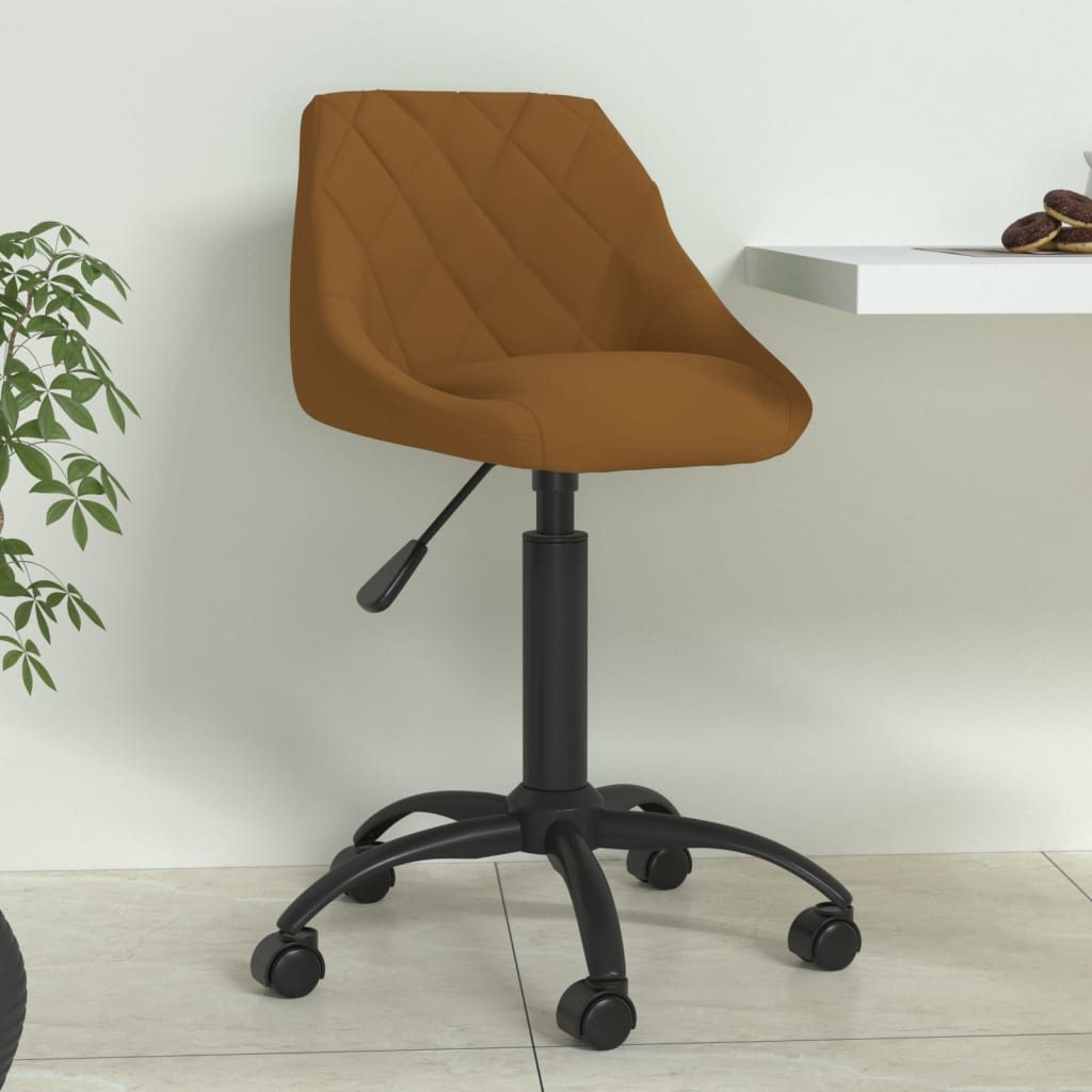 furnicato Esszimmerstuhl Verstellbarer 44x46x(67,5-79) cm Braun mit Samtbezug (1 St), Drehbarer Bürostuhl mit Rollen und Gasdruckfeder für das Wohnzimmer