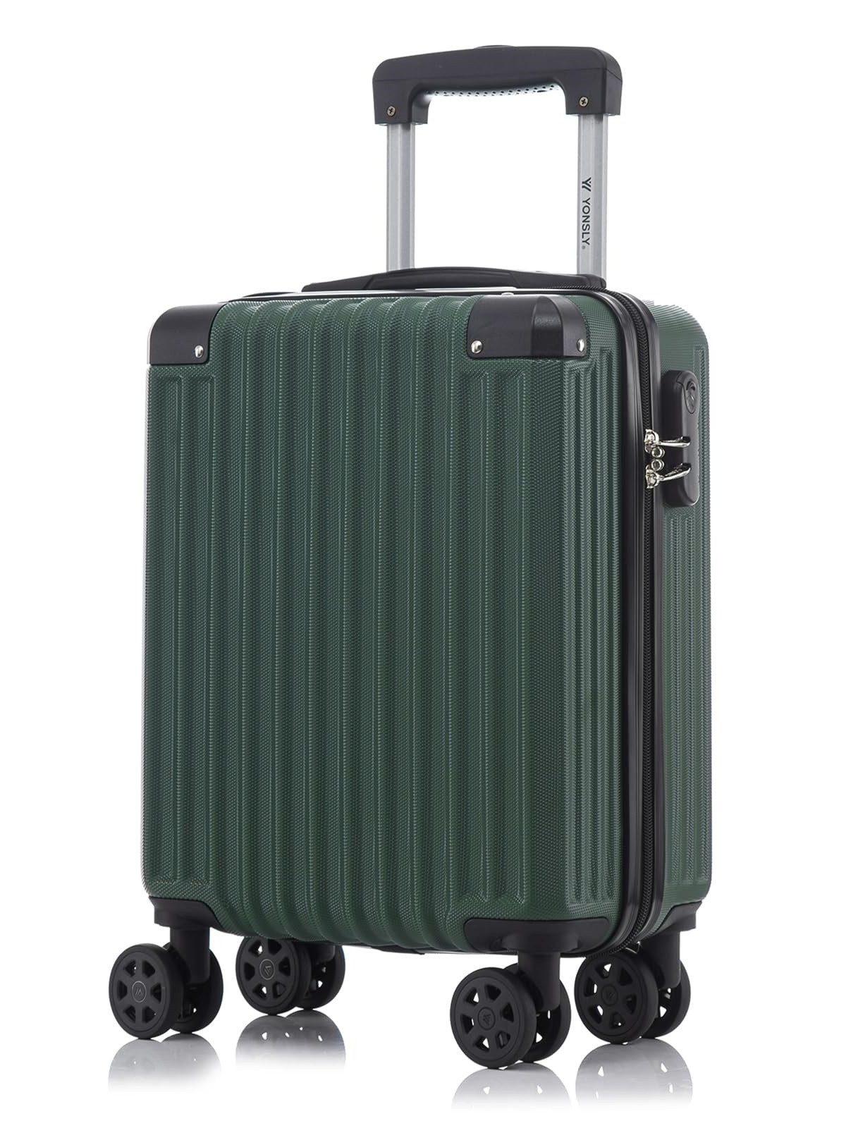 YONSLY Koffer Hartschalen-Reisekoffer Trolley Handgepäck, 4 Rollen, ABS-Hartschale, Zahlenschloss, weicher Gummigriff