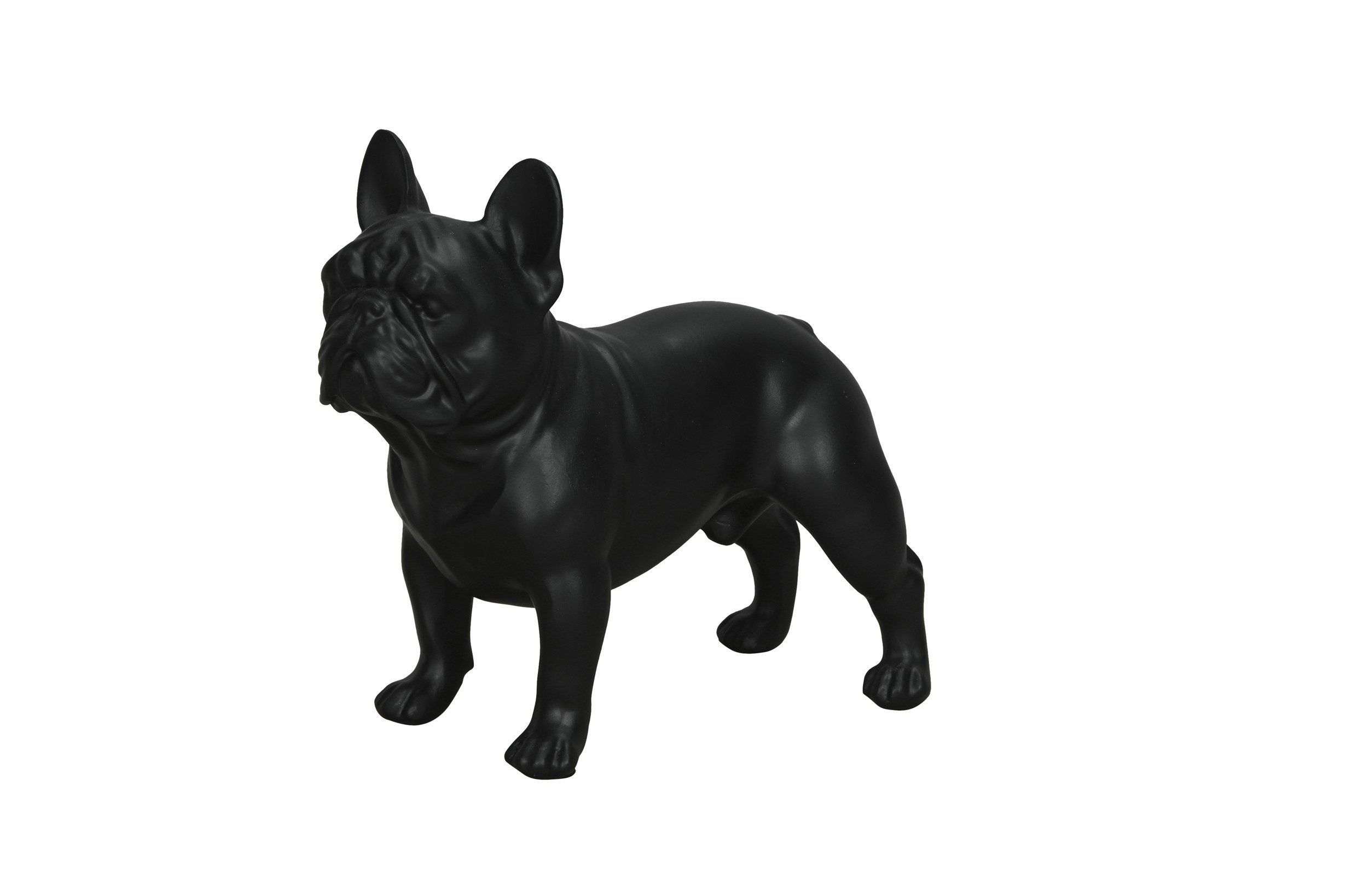 Dekofigur Französische Bulldogge Dekofigur Hund schwarz Matt Polyresin Skulptur
