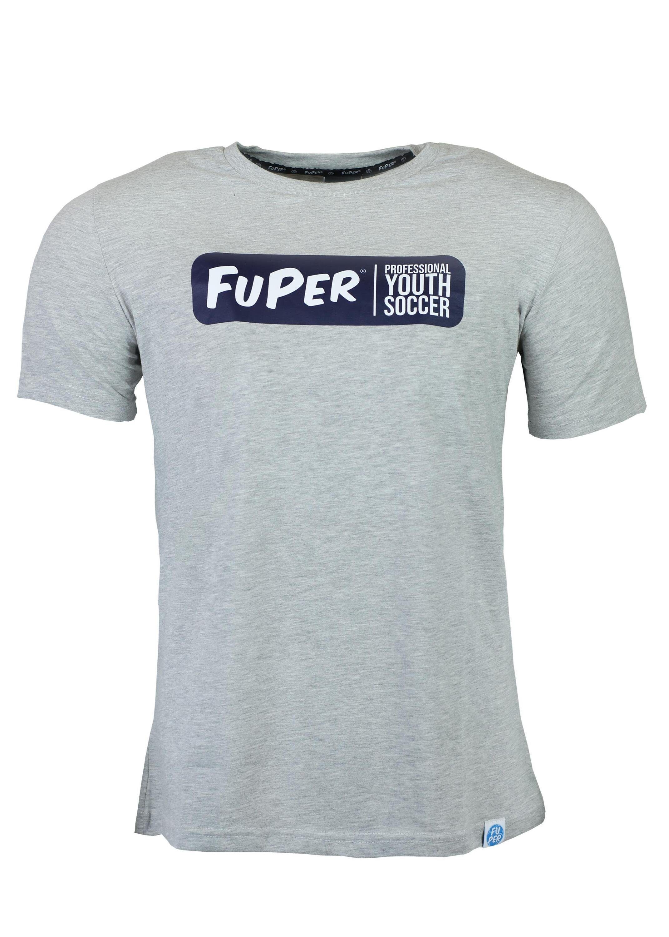 FuPer T-Shirt Juri für Kinder, aus Baumwolle, Fußball, Jugend Grey