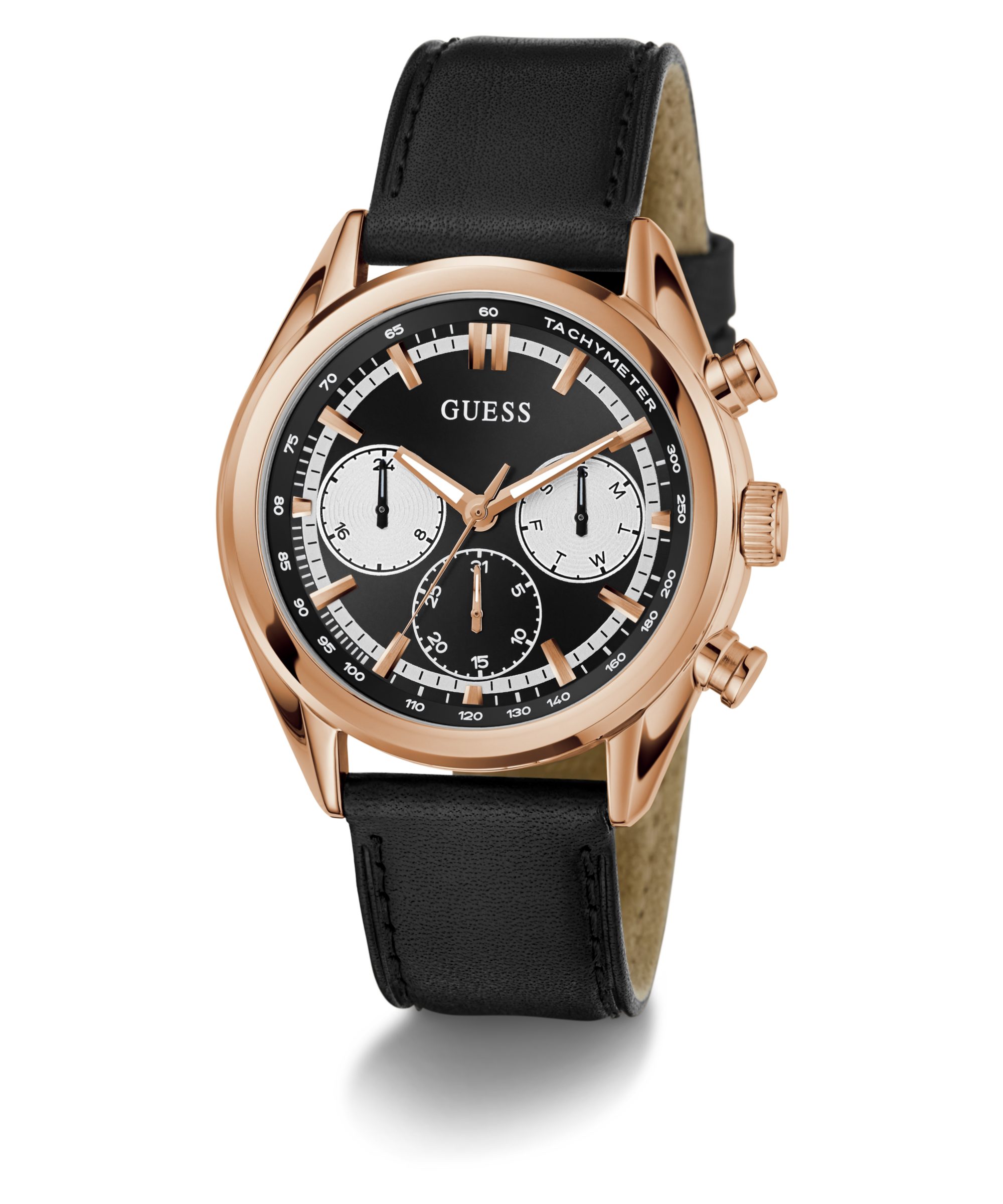 Guess Multifunktionsuhr DAWSON GW0972G4, Quarzuhr, Armbanduhr, Herrenuhr, Lederarmband
