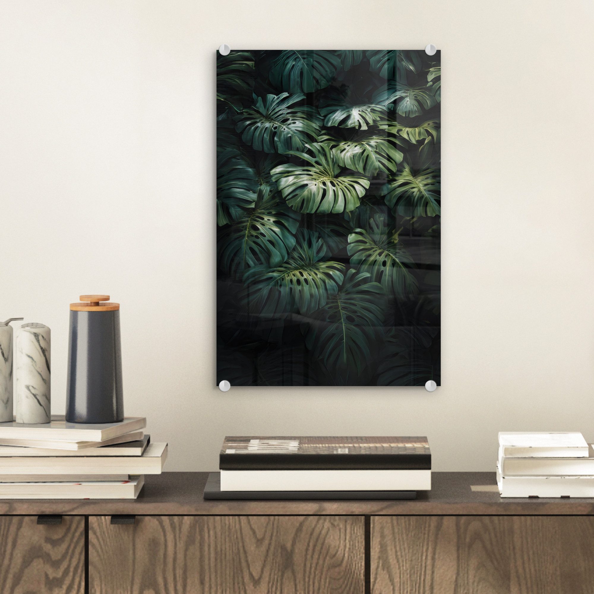 MuchoWow Acrylglasbild Pflanze - Monstera - Licht, Inkl. Aufhängung, Dekora günstig online kaufen