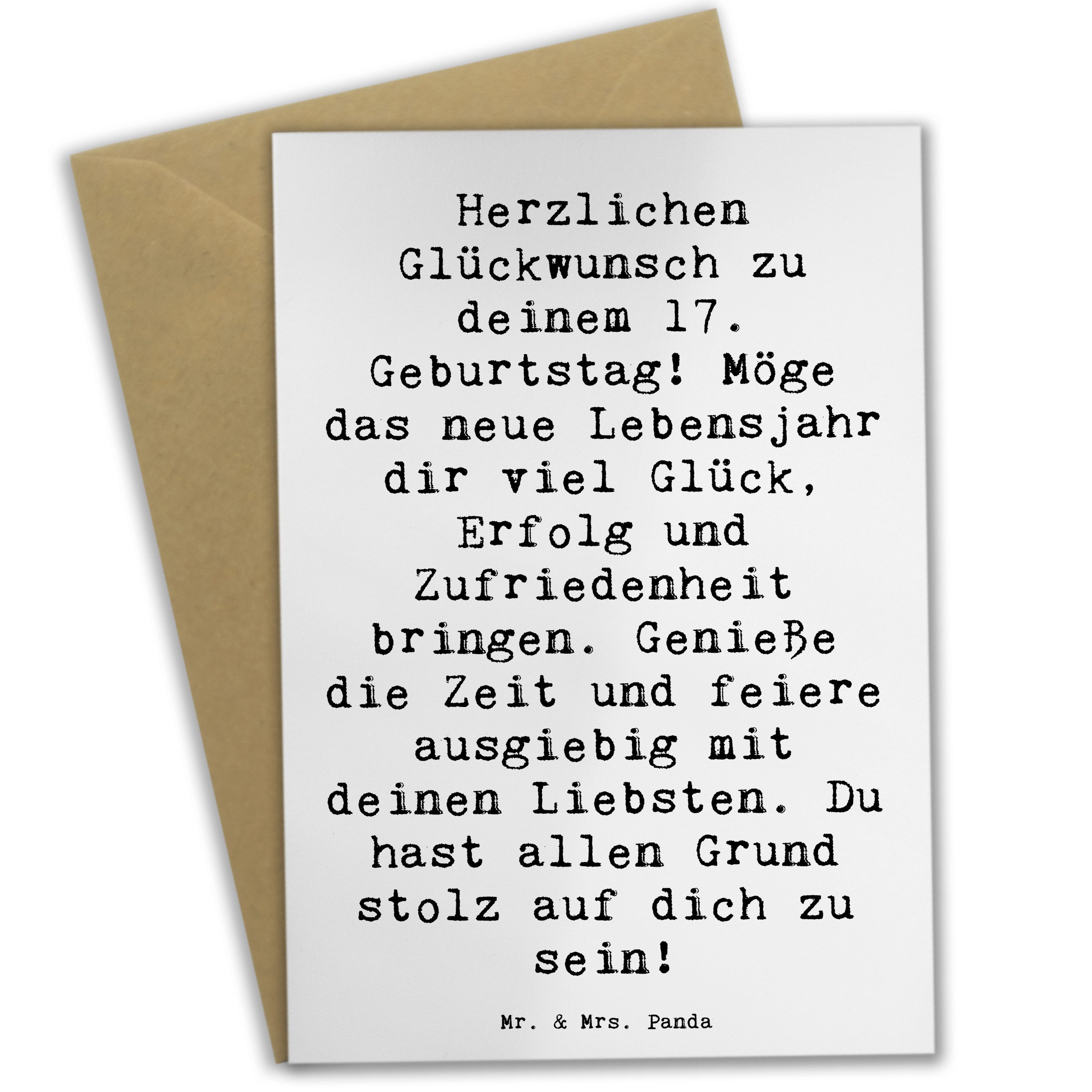 Grußkarte Spruch 17. Geburtstag - Weiß - Geschenk, Liebsten, Geburtstagsgeschen