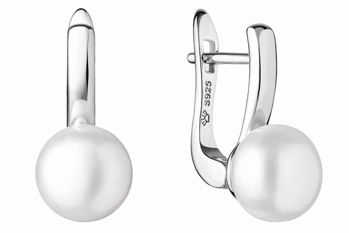 Gaura Pearls Серьги из бисера Casual weiß rund 9-9.5 mm, echte Süßwasserzuchtperle, 925er rhodiniertes Silber