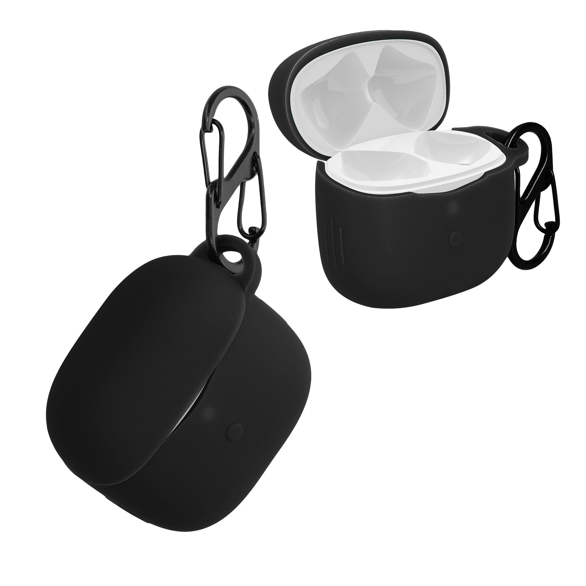 kwmobile Kopfhörer-Schutzhülle Schutzhülle für SoundPeats Air 3 Hülle, TPU Silikon Case für Kopfhörer Ladecase stoßfestes Cover mit Karabiner
