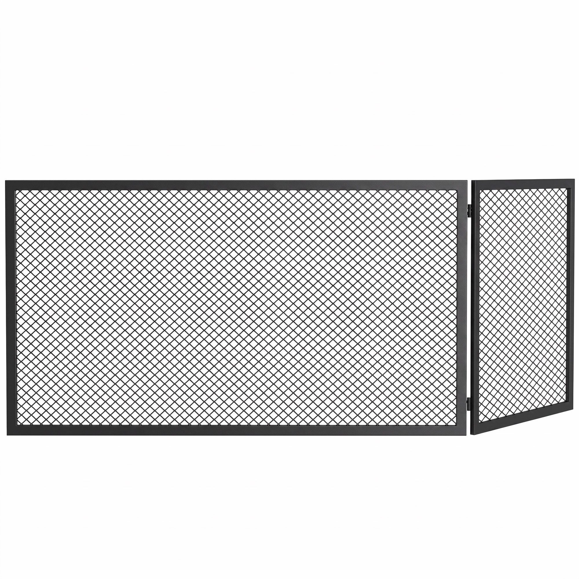 FELIXLEO Funkenschutzgitter Kaminschutzgitter Faltbarer Funkenschutz aus Metall 141 x 50 cm (1 St)