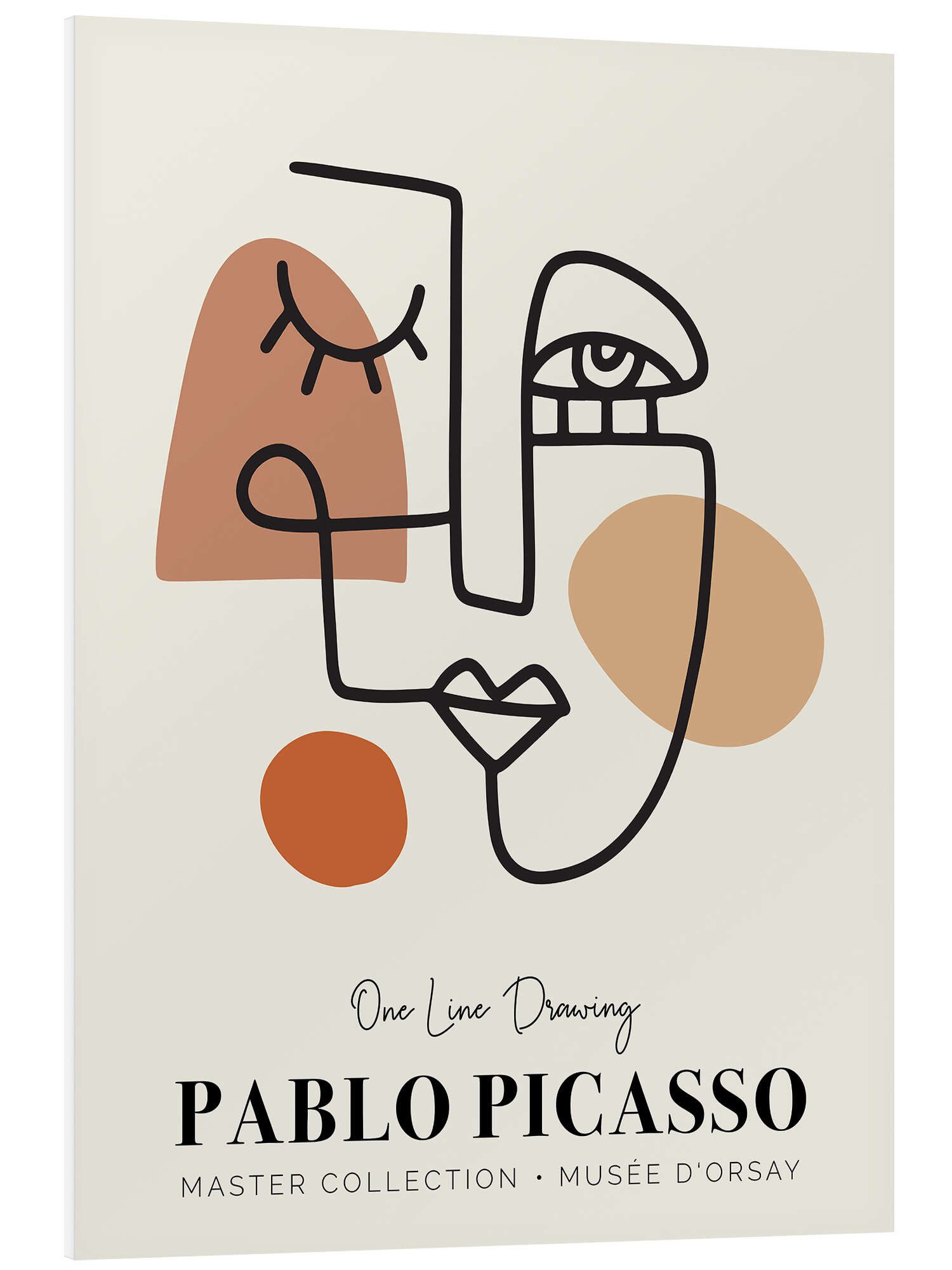 Posterlounge Forex-Bild, Pablo Picasso One Line Drawing II, Wohnzimmer Minimalistisch Malerei