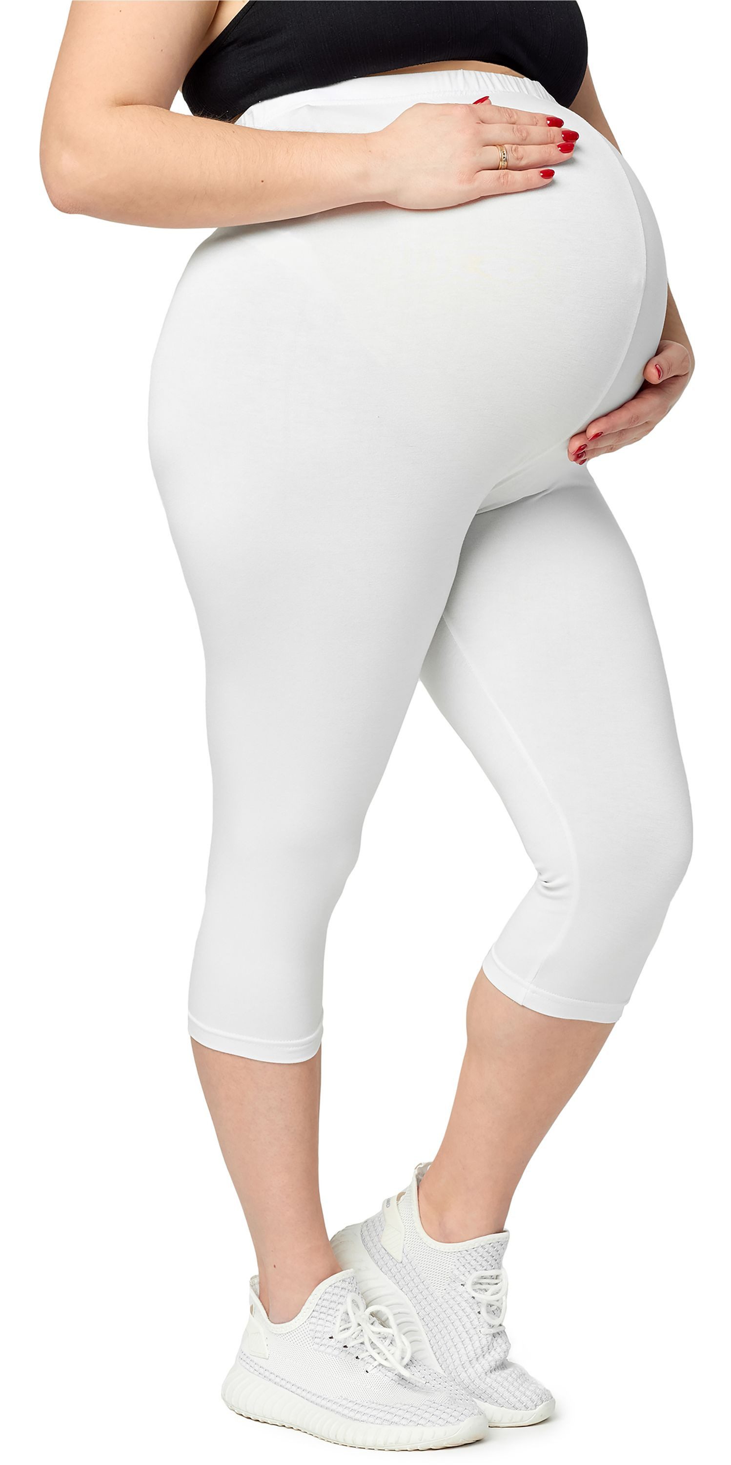 Umstandsleggings Große Größen Damen 3/4 Umstandstights aus Viskose MS10-461